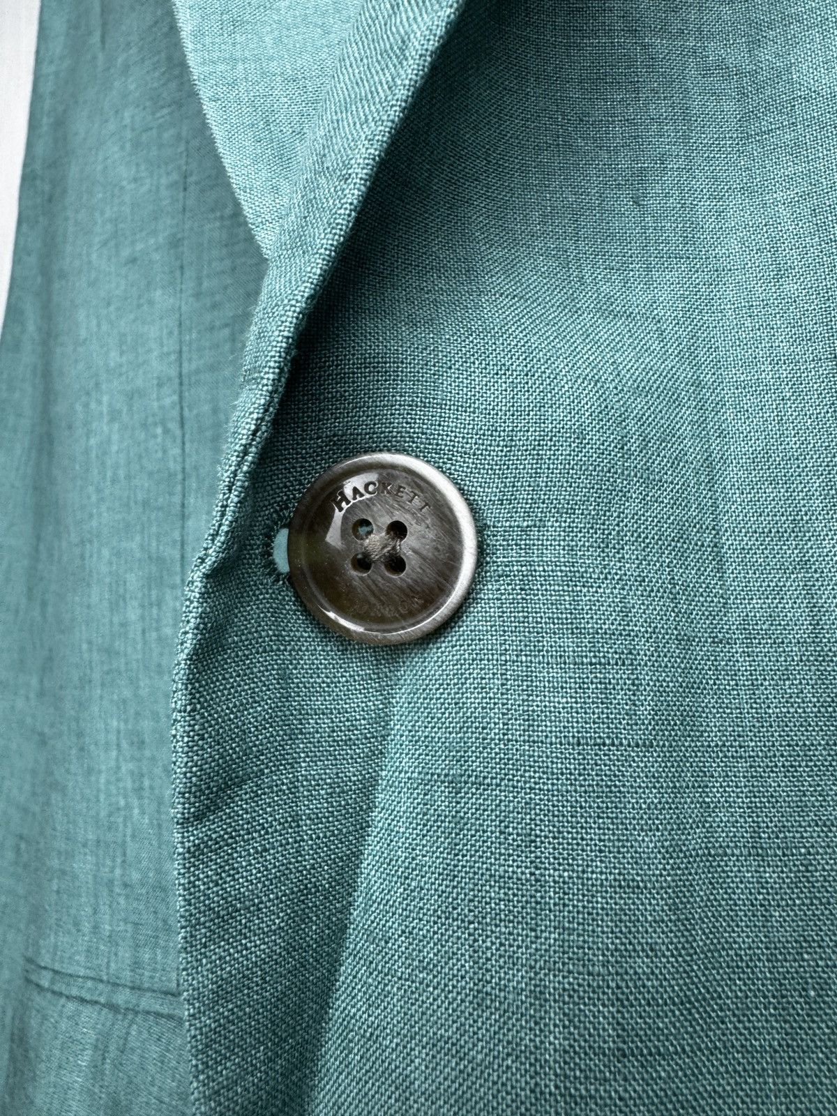 Hackett Hackett London delave linen aqua blue half lined blazer Size 44R - 8 Thumbnail