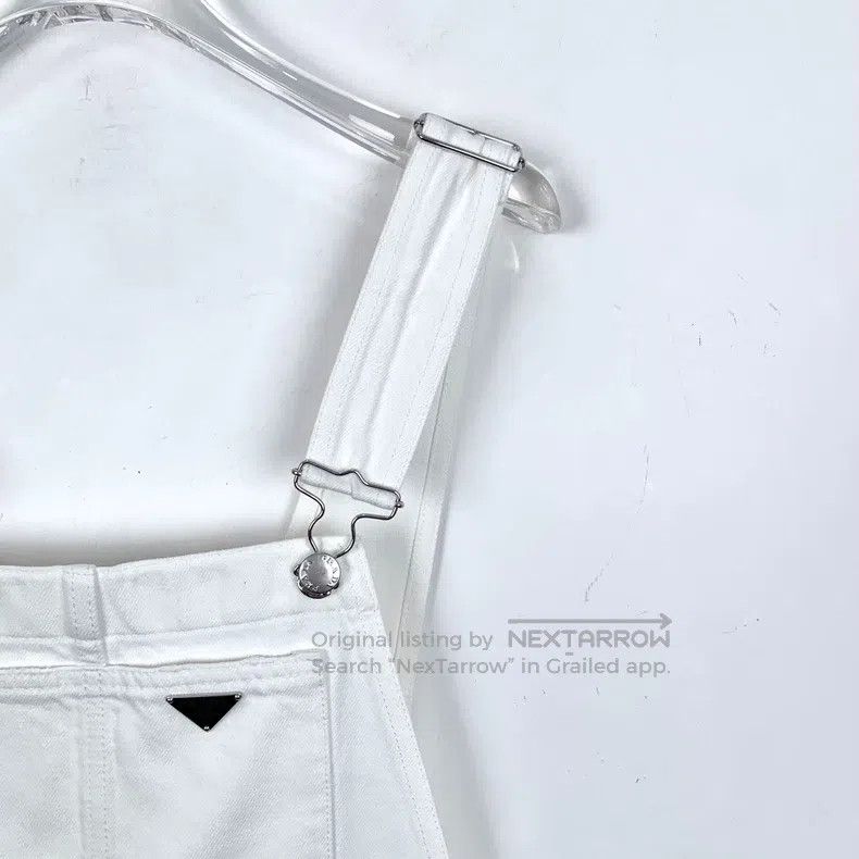 Prada Prada White triangle logo cotton strap dress Size XXS / US 00 / IT 34 - 3 Thumbnail