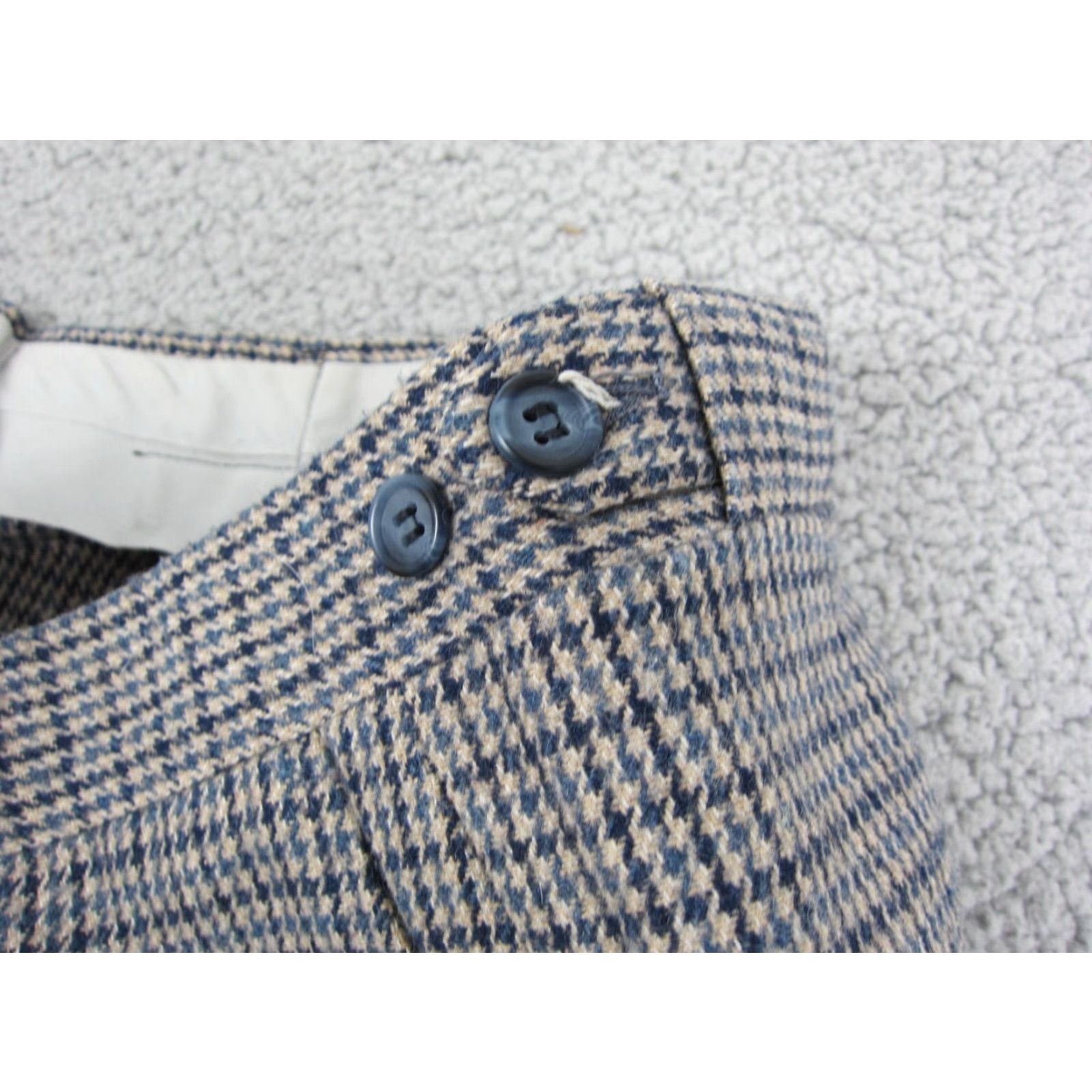 Vintage VINTAGE Jaymar Pants Mens 32x28 Brown Blue 60s 70s Houndstooth Knit Dress Pants Regular Straight Mens Scratch Size US 32 / EU 48 - 4 Thumbnail