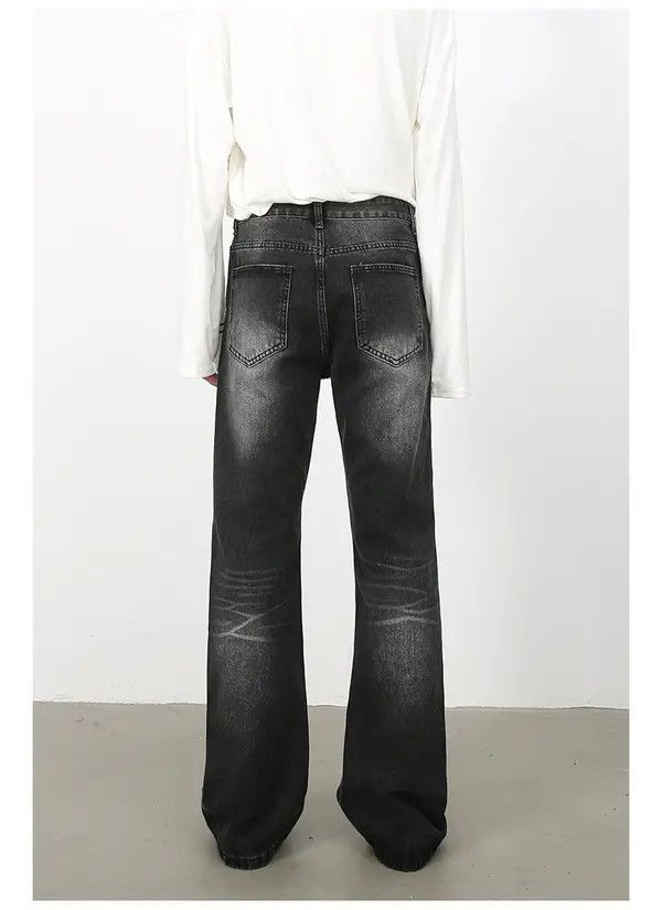 Japanese Brand High street retro loose flared ripped jeans for men Size US 32 / EU 48 - 5 Thumbnail