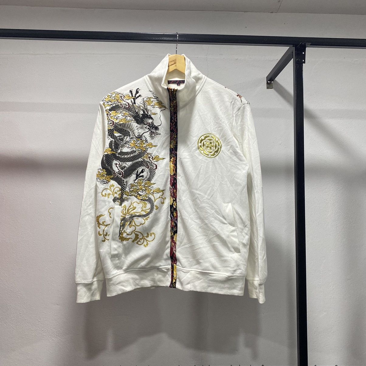 Japanese Brand Dragon🐉 Japan Designer Overprint Zipper Sukajan Motive 90s Size US M / EU 48-50 / 2 - 2 Thumbnail