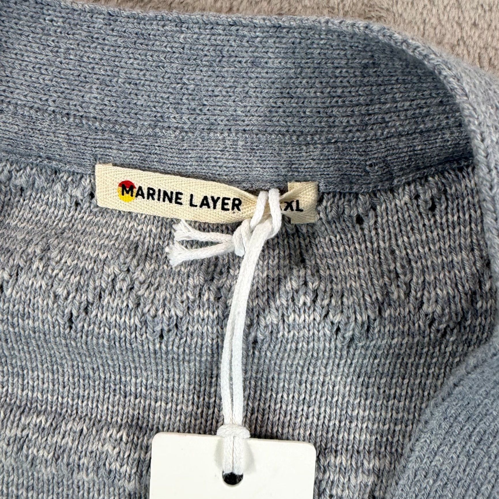 Marine Layer Marine Layer Stephen Textured Cardigan Blue Heather Wool Blend Men 2XL NWT 68 Size US XXL / EU 58 / 5 - 2 Thumbnail