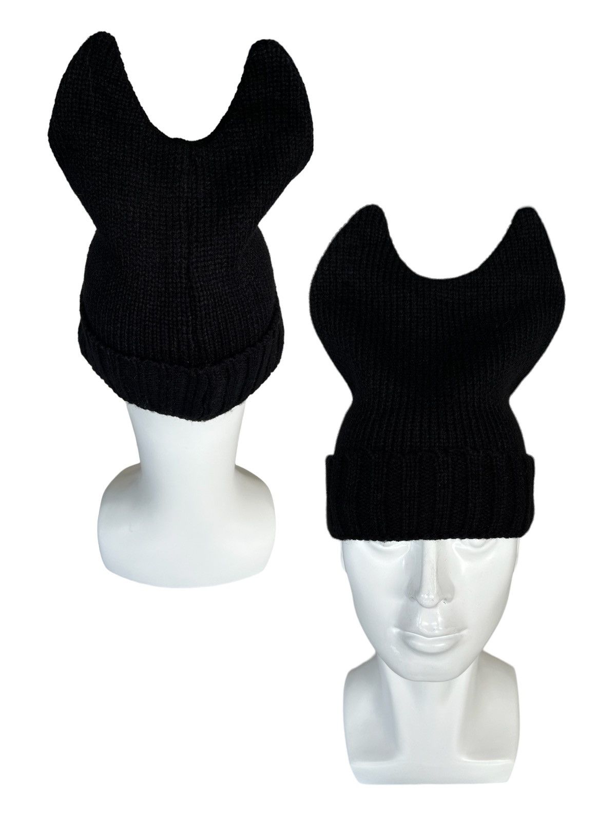 Japanese Brand × Kapital × Vintage HORN DEVIL BUNNY JAPANESE KNITT BEANIE HATS ☠️ Size ONE SIZE - 1 Thumbnail