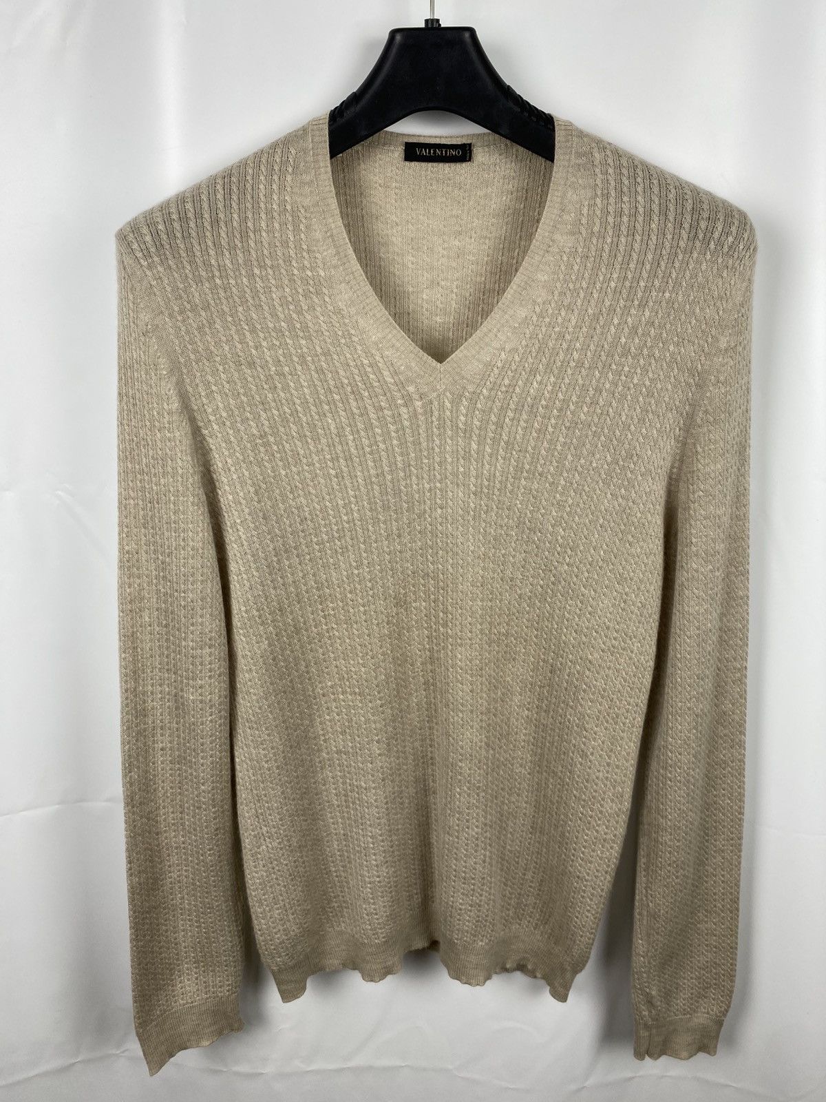 Valentino Valentino Men Pullover V-Neck Cashmere Lightweight Knit XL Size US XL / EU 56 / 4 - 1 Thumbnail