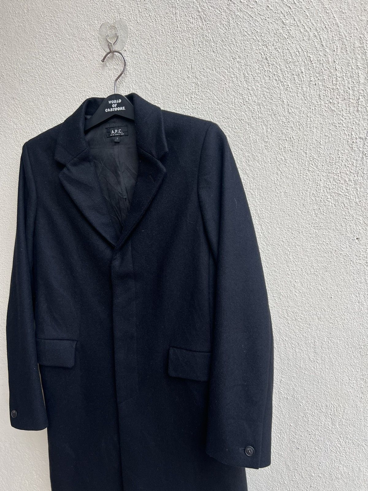 A.P.C. RARE! Archive 1998 A.P.C. France Black Wool Overcoat Jacket Size US S / EU 44-46 / 1 - 7 Thumbnail