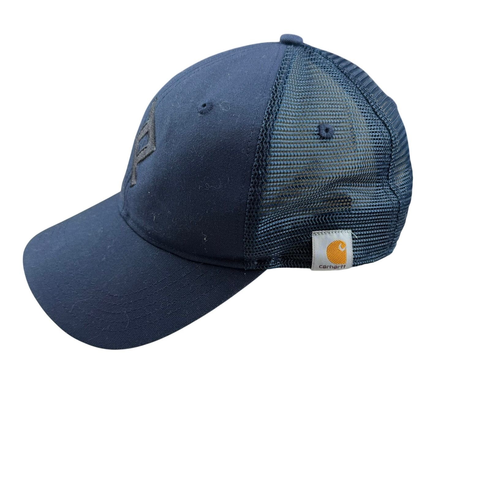 Carhartt Carhartt Navy Blue Trucker Snapback Hat Cap Size ONE SIZE - 2 Thumbnail