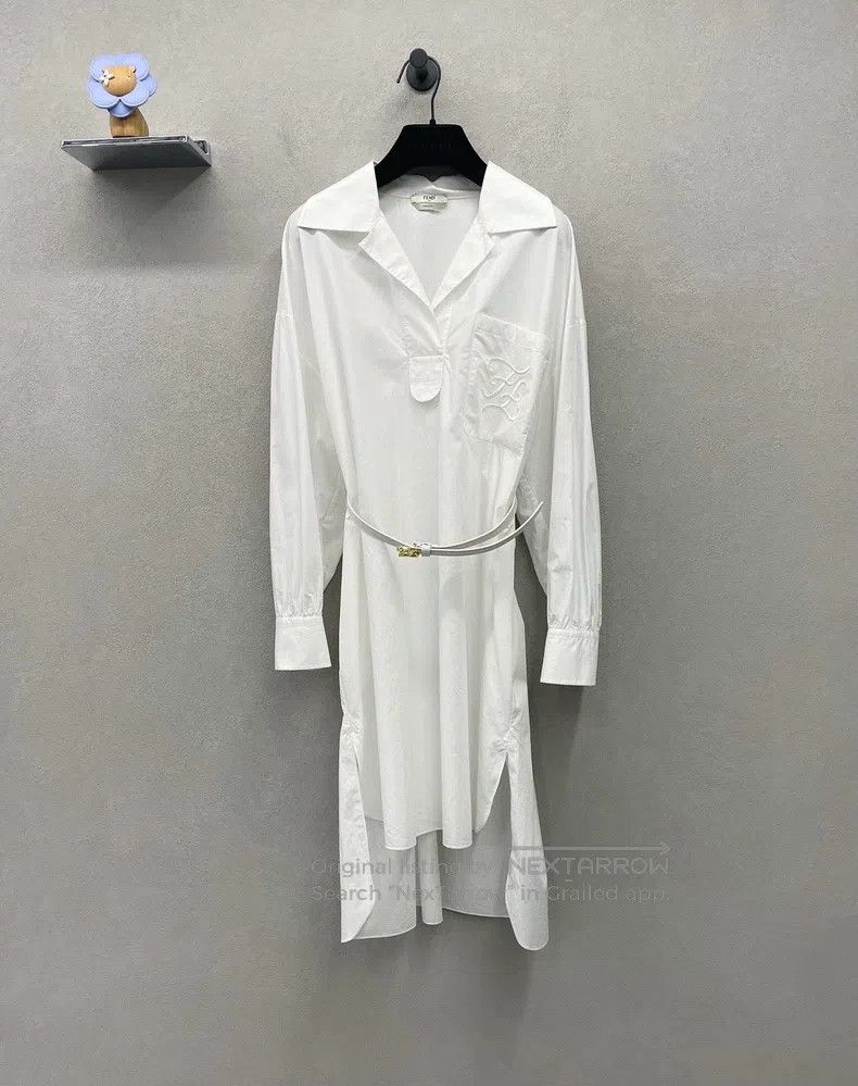 Fendi Fendi White Shirt Dress Size 4XL / US 24-26 - 1 Thumbnail