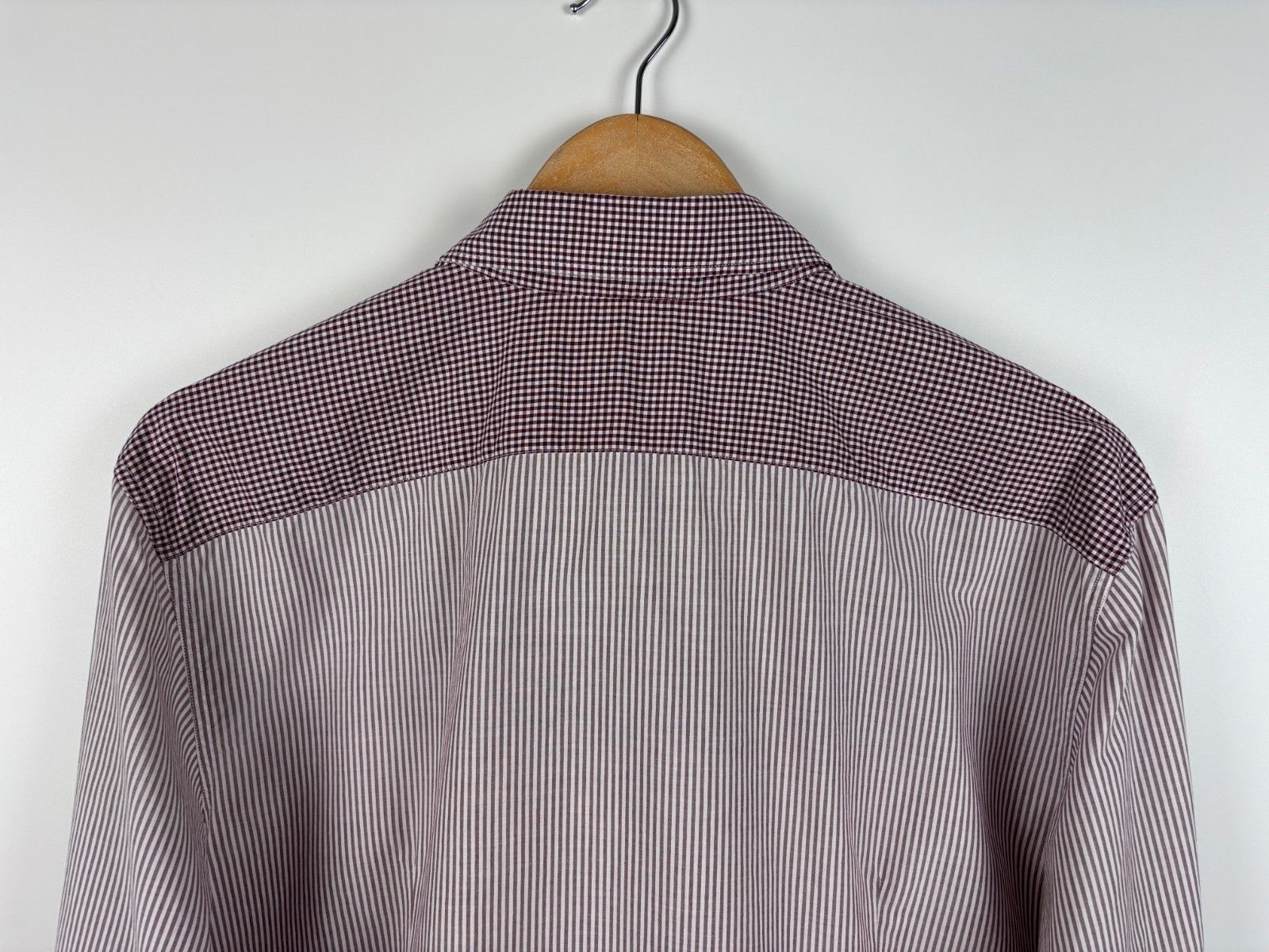 Paul Smith Paul Smith Long Sleeve Shirt Checked Striped Red White XXL Size US XXL / EU 58 / 5 - 5 Thumbnail