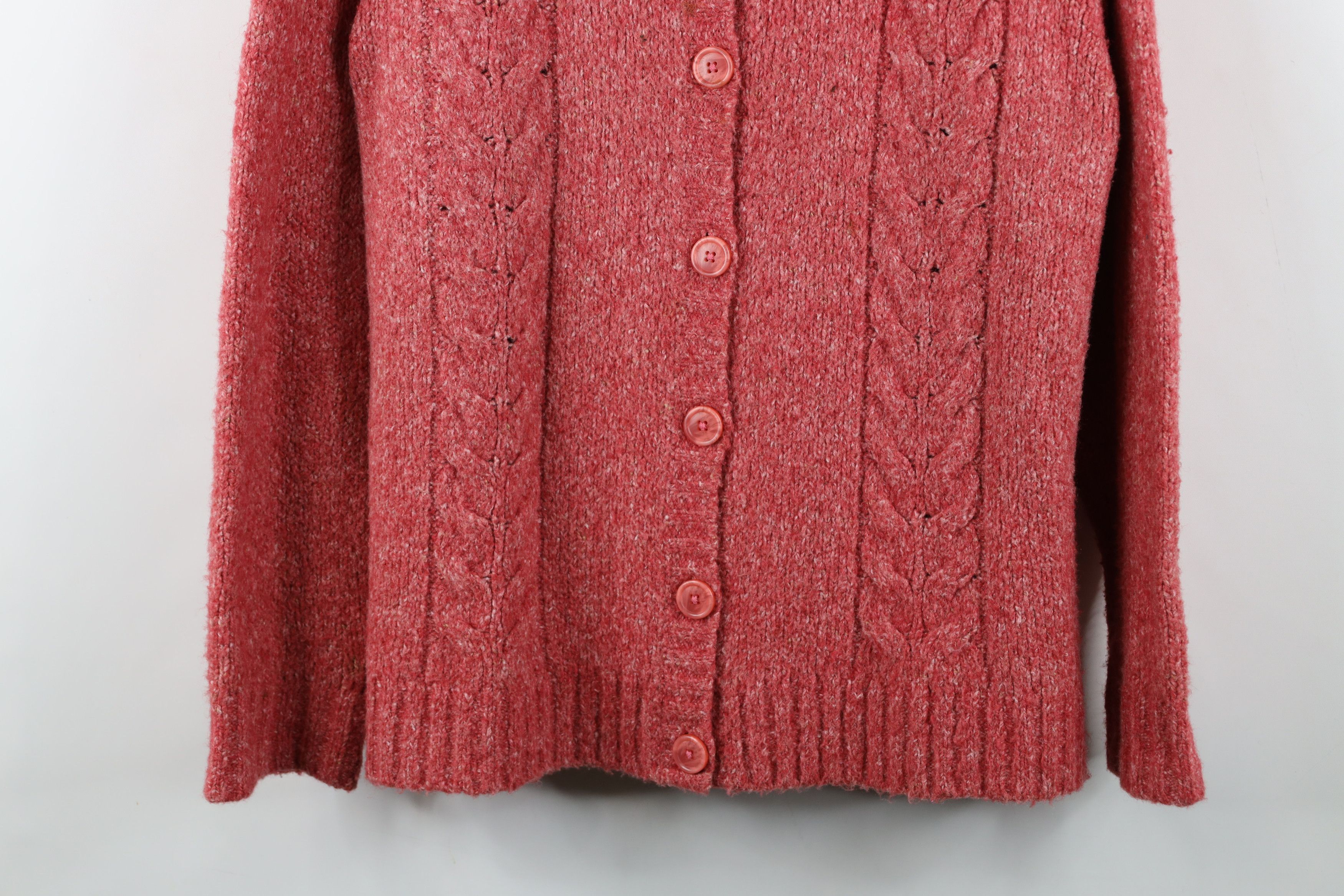 L.L. Bean Vintage LL Bean Wool Blend Cable Knit Cardigan Sweater Size XL / US 12-14 / IT 48-50 - 3 Thumbnail