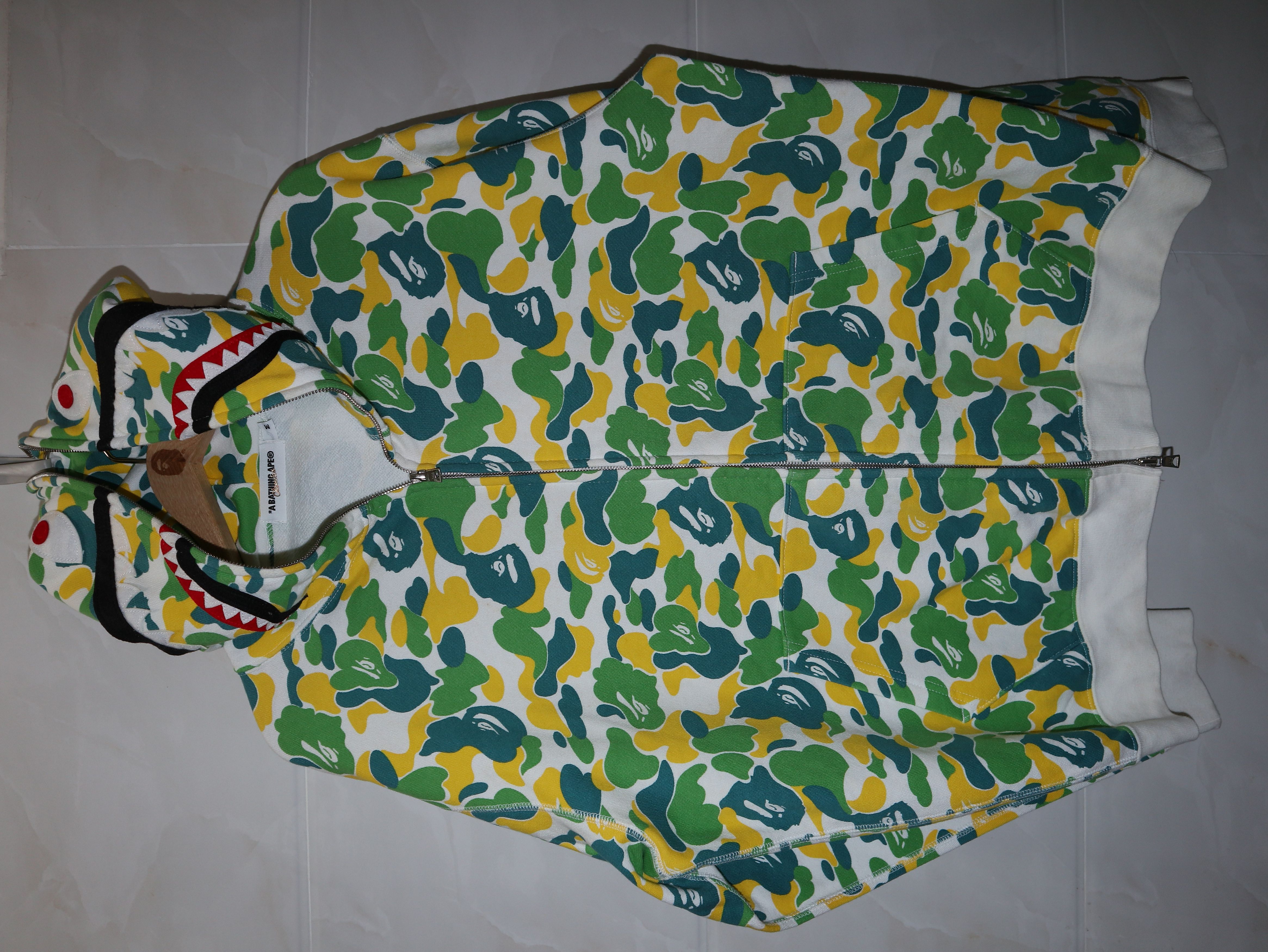 image of Bape Hong Kong Limited Abc Camo Full Zip Shark Hoodie, Men's (Size Medium)