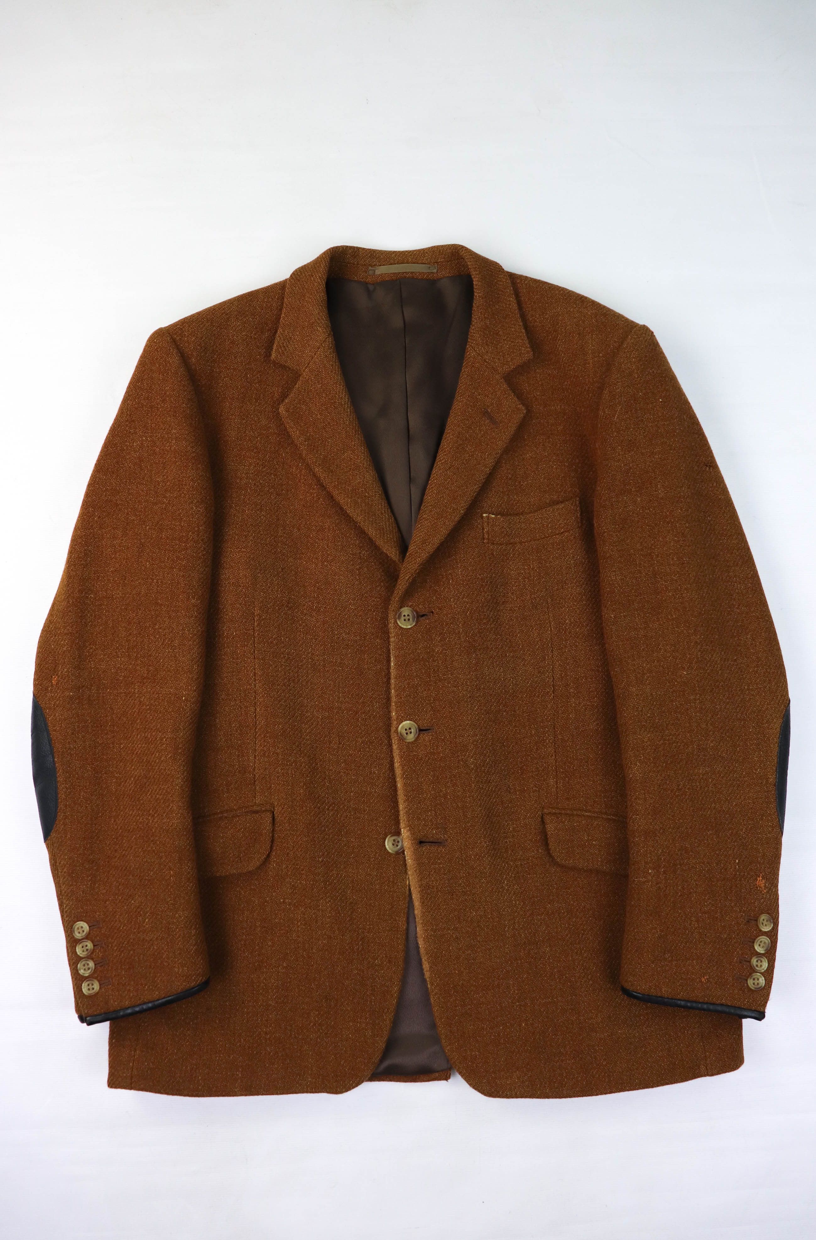 Hackett HACKETT England Made Leather Patches Distressed Tweed Blazer Size US M / EU 48-50 / 2 - 1 Thumbnail