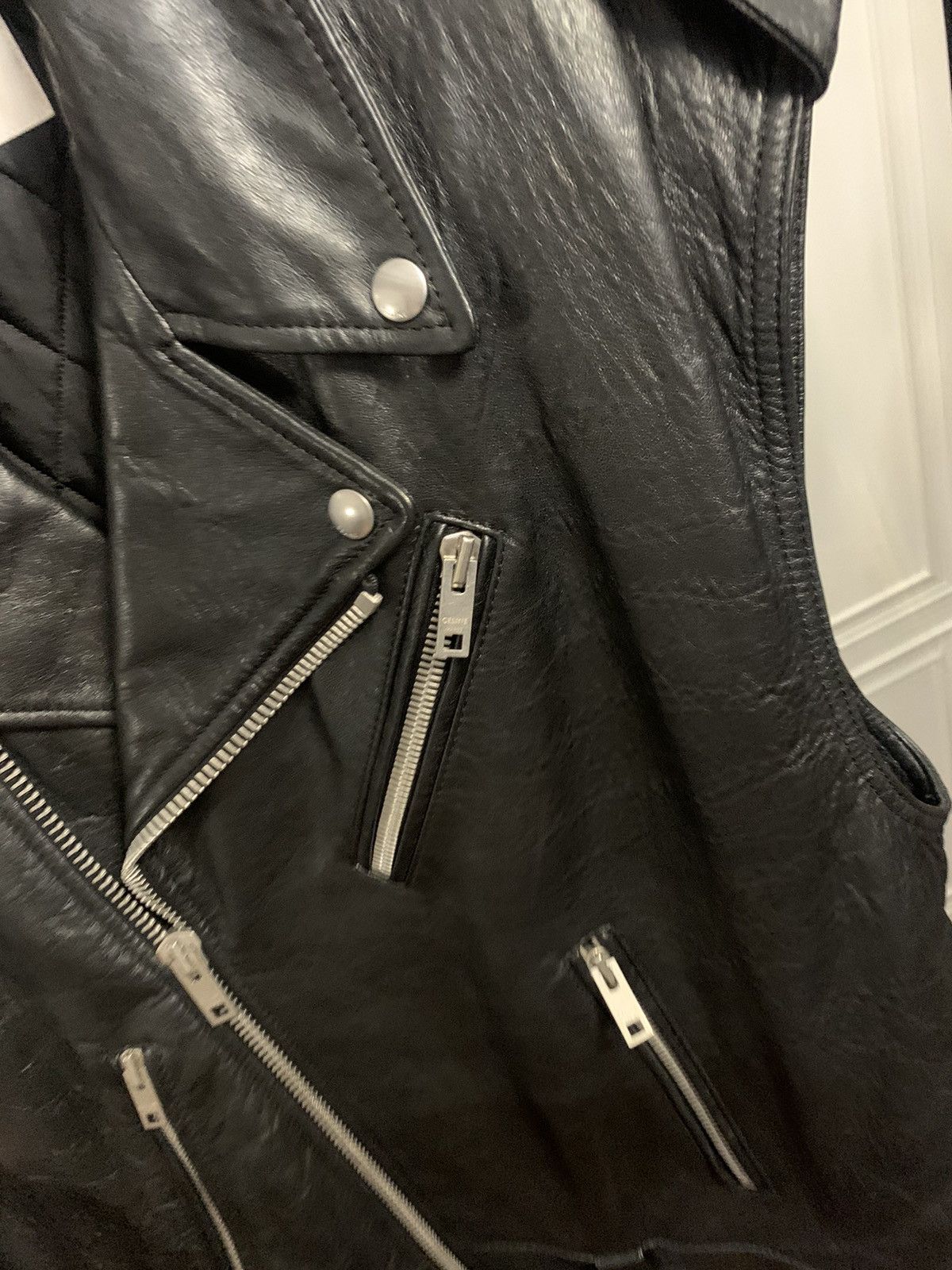 Celine Celine 2022SS Oversized Lambskin biker jacket Size US S / EU 44-46 / 1 - 3 Thumbnail