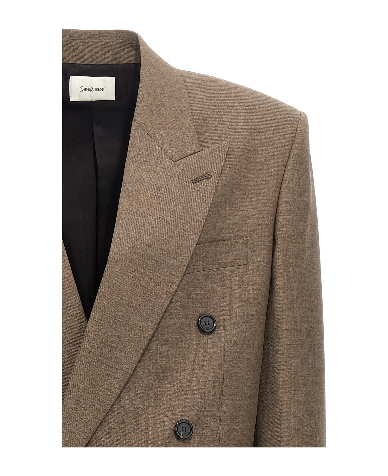 Saint Laurent Paris o1s1wg110126 803956 Veste Basculee Tailleur Blazer in Taupe Size US M / EU 48-50 / 2 - 3 Thumbnail