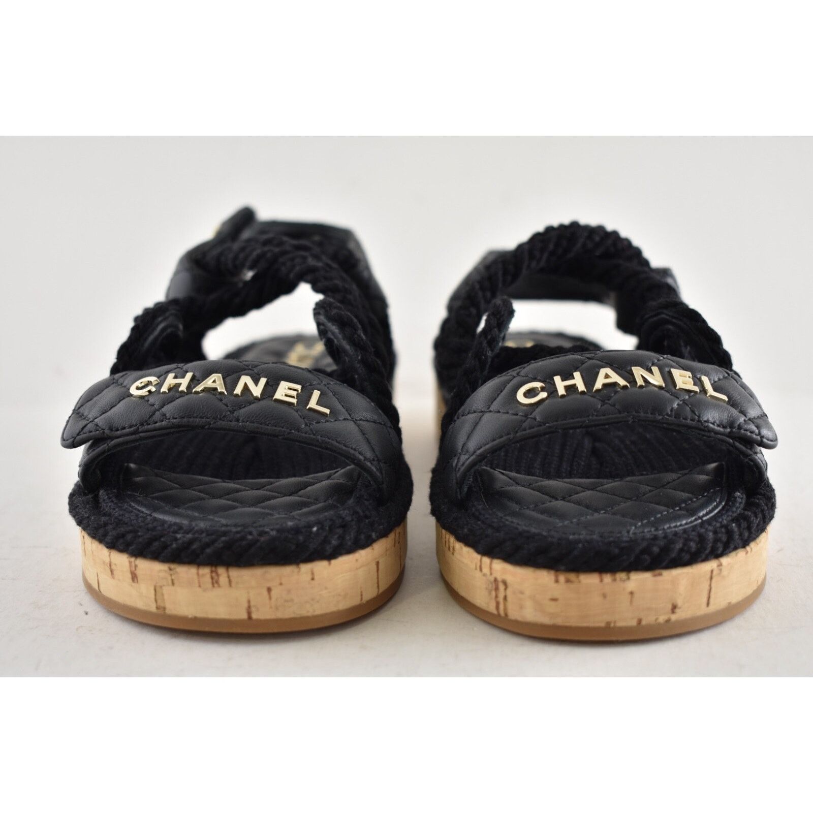 Chanel Chanel REV Black Gold Cord Rope CC Quilted Mule Ankle Size US 6 / IT 36 - 7 Thumbnail