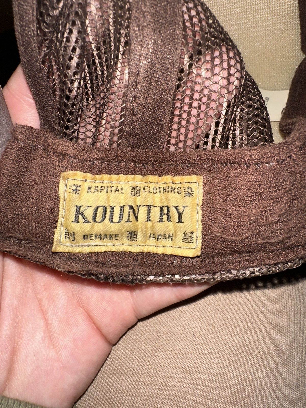Kapital Kountry Kapital Kountry Denim Repair Good Service Trucker Hat Brown Size ONE SIZE - 5 Thumbnail