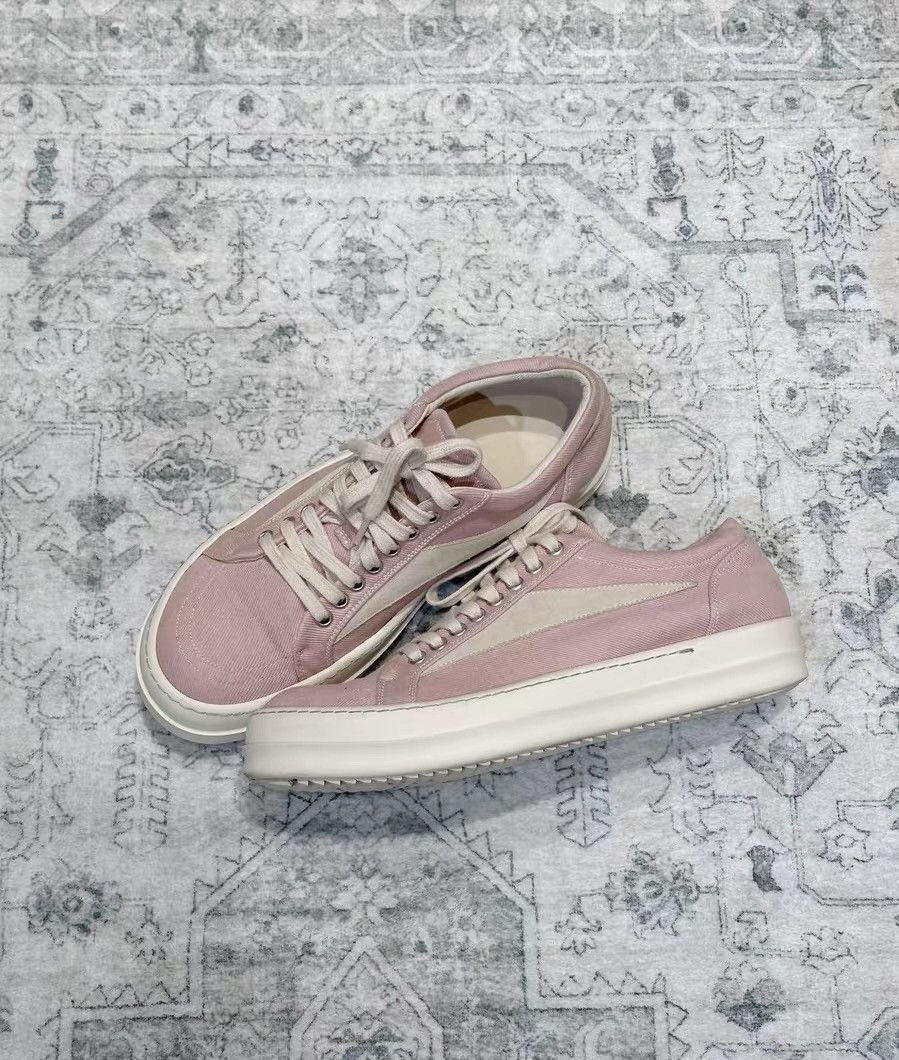 Rick Owens Rick Owens DRKSHDW dirty pink canvas Vans-inspired new style Size US 8 / EU 41 - 3 Thumbnail