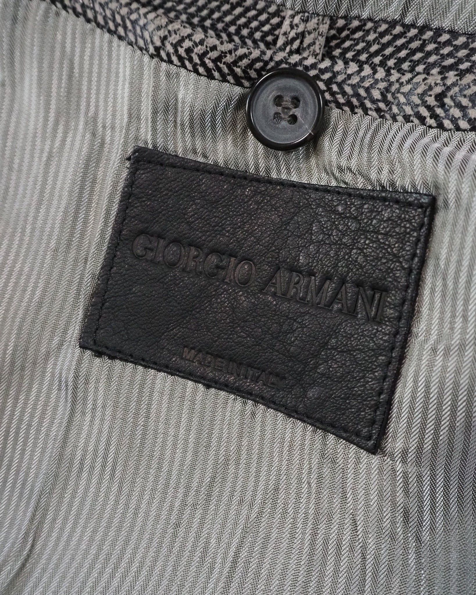 Giorgio Armani Giorgio Armani Chevron Leather Blazer Jacket $2585 Size US L / EU 52-54 / 3 - 3 Thumbnail