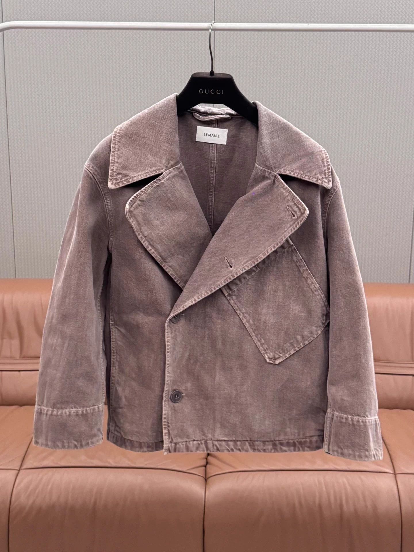 Lemaire Lemaire Snow Mauve Oversized Lapel Jacket XXS Size US XXS / EU 40 - 1 Thumbnail