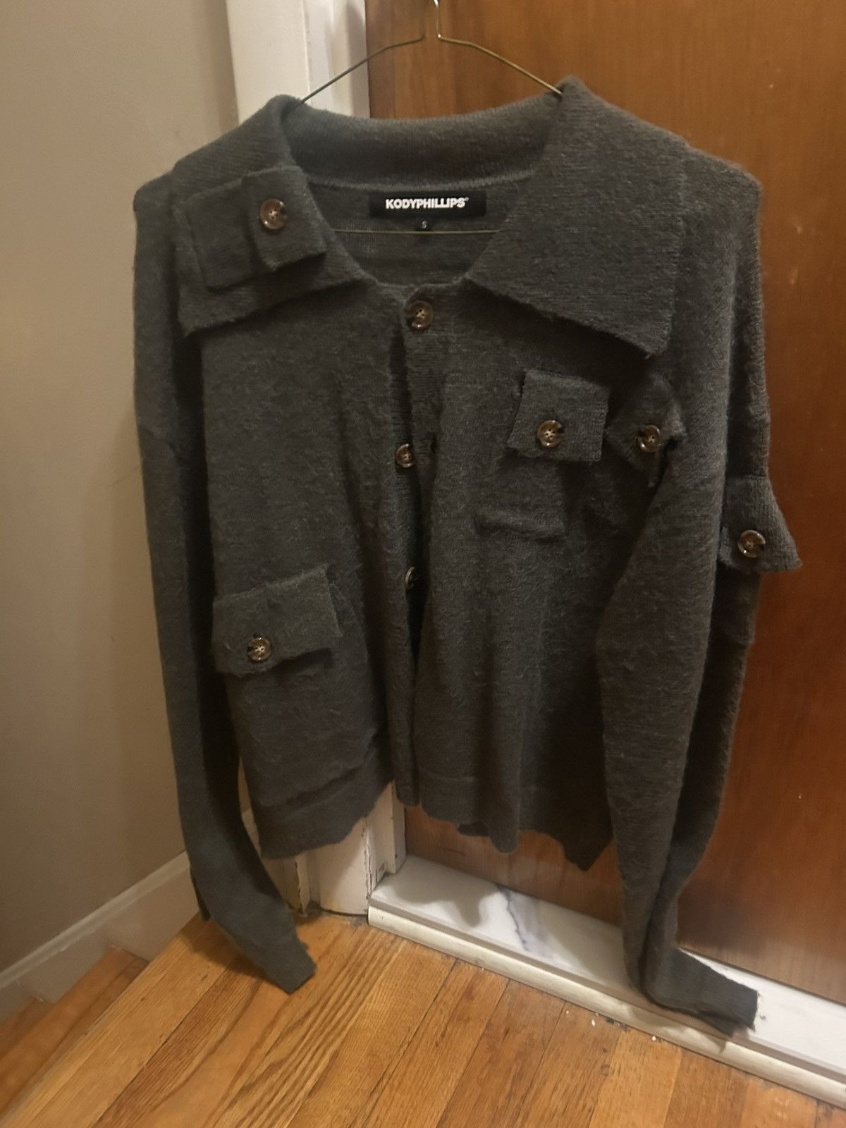 Mohair multi pocket cardigan