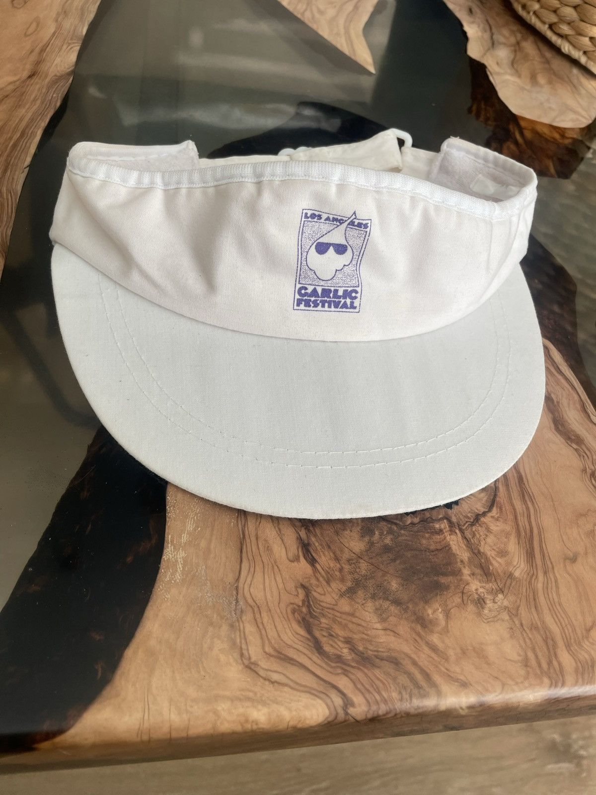 Vintage 1980s Los Angeles Garlic Festival Adjustable Visor Cap Retro Size ONE SIZE - 4 Thumbnail