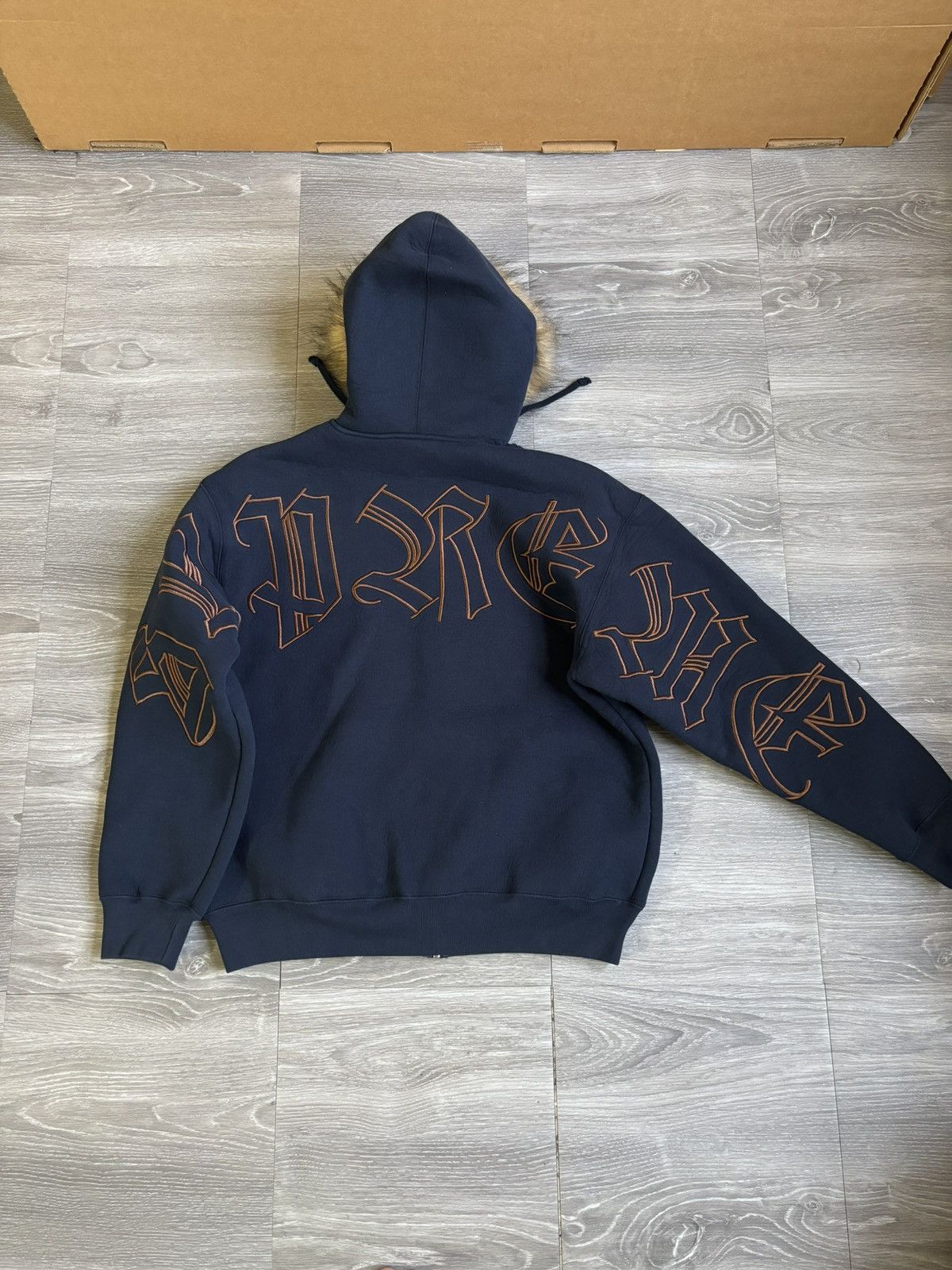 Supreme Supreme Faux Fur Hoodie Navy FW25 Size US S / EU 44-46 / 1 - 8 Thumbnail