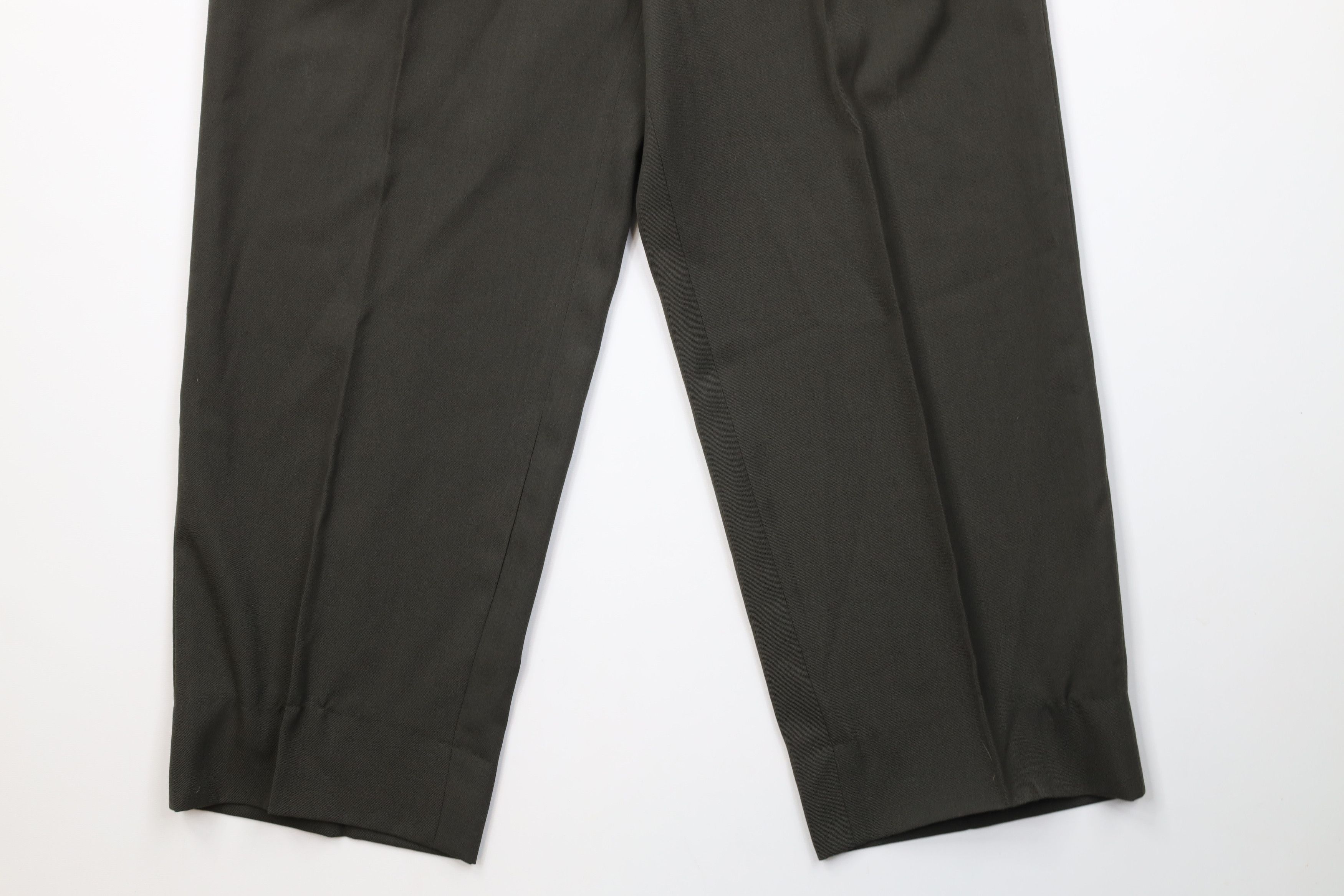 Vintage Vintage 90s Streetwear Wool Knit Wide Leg Chino Pants Green Size US 32 / EU 48 - 4 Thumbnail