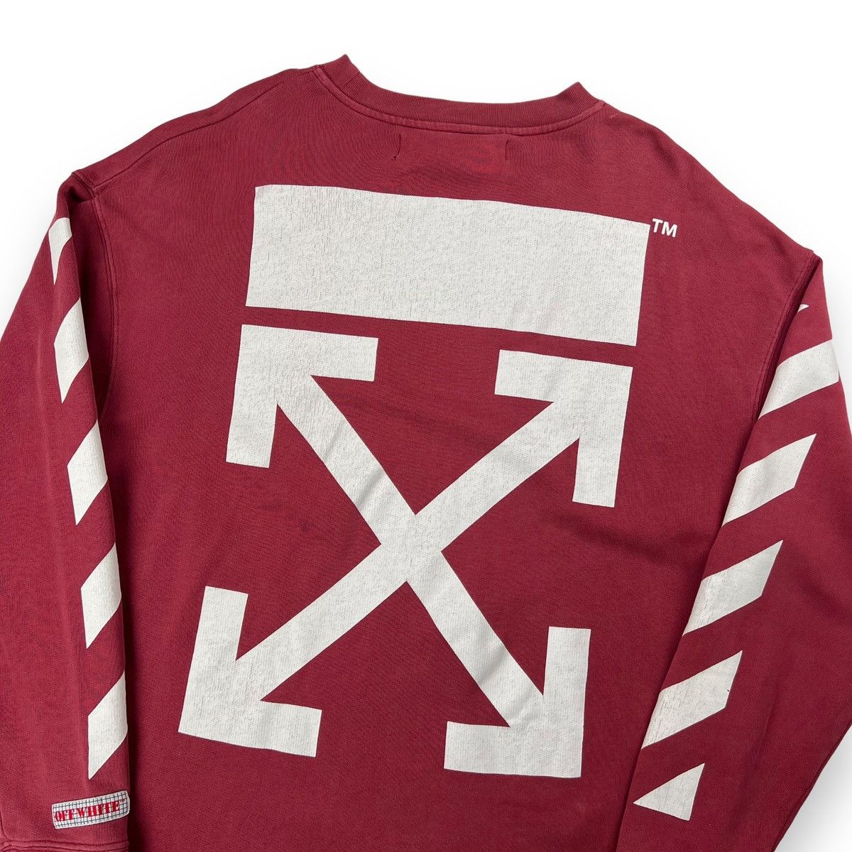 Off-White Off-White Burgundy Arrows Sweatshirt Size US M / EU 48-50 / 2 - 1 Thumbnail