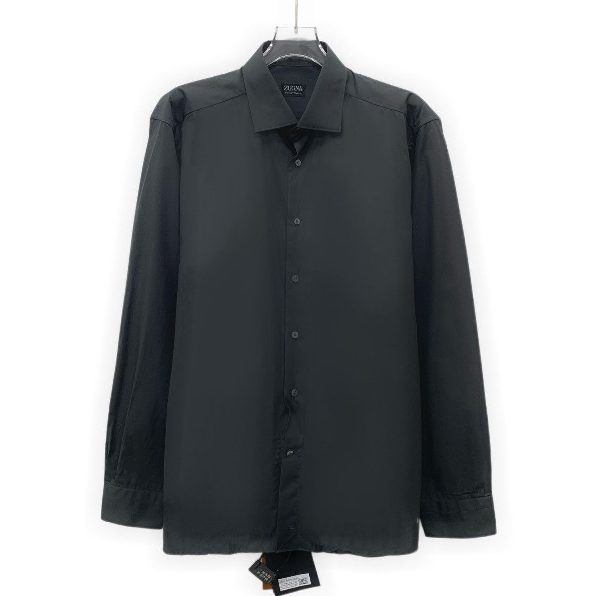 Z Zegna Zegna Black Collared Single-breasted Long Sleeve Shirt K26WX Size US XXS / EU 40 - 1 Thumbnail