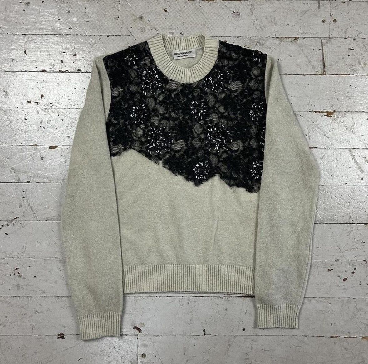 Junya Watanabe Junya watanabe lace overlay sweater Size S / US 4 / IT 40 - 2 Thumbnail