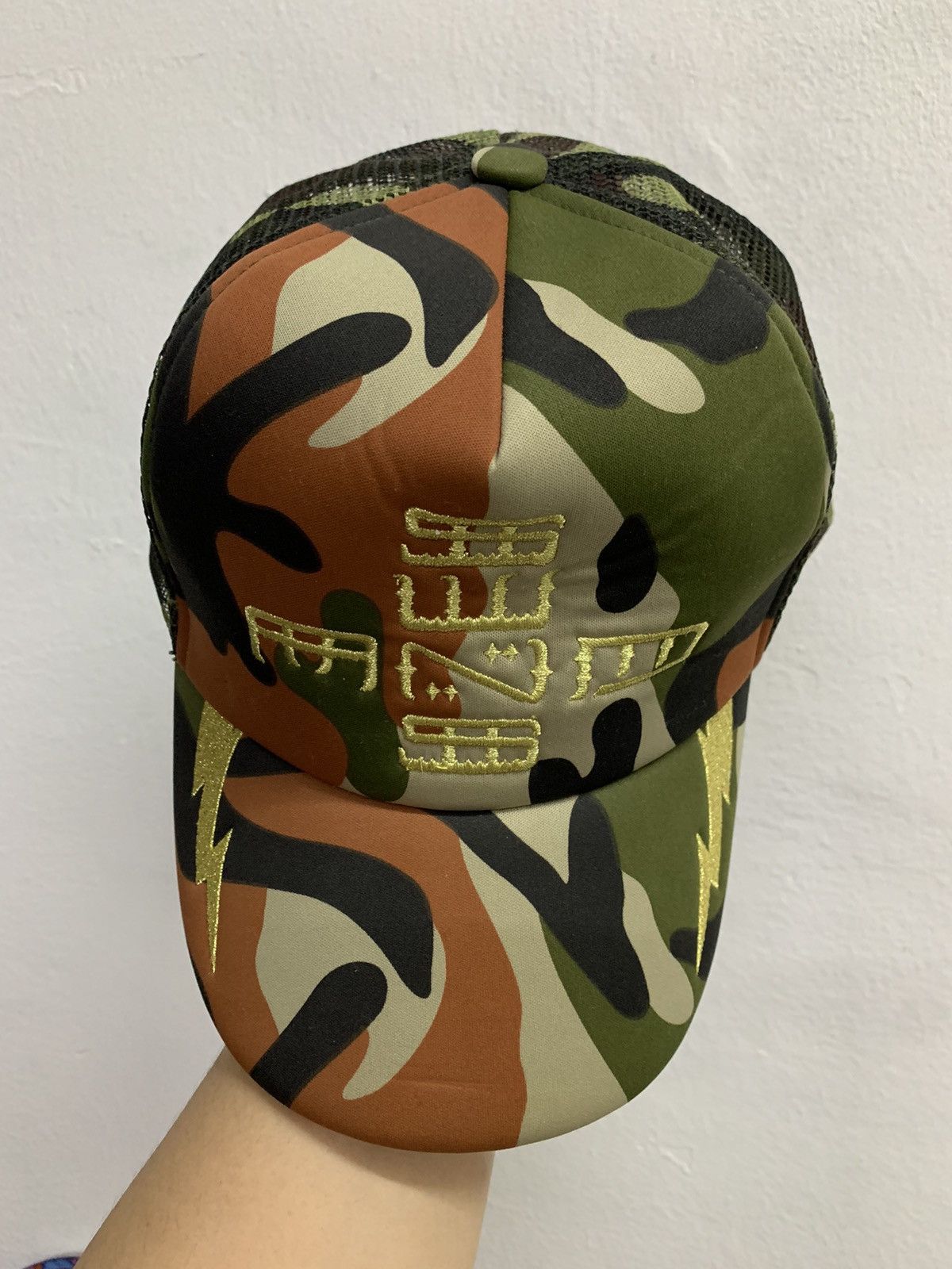 ANDSUNS RARE AndSuns Embroidery Gold Stitch Camo Trucker Size ONE SIZE - 2 Thumbnail