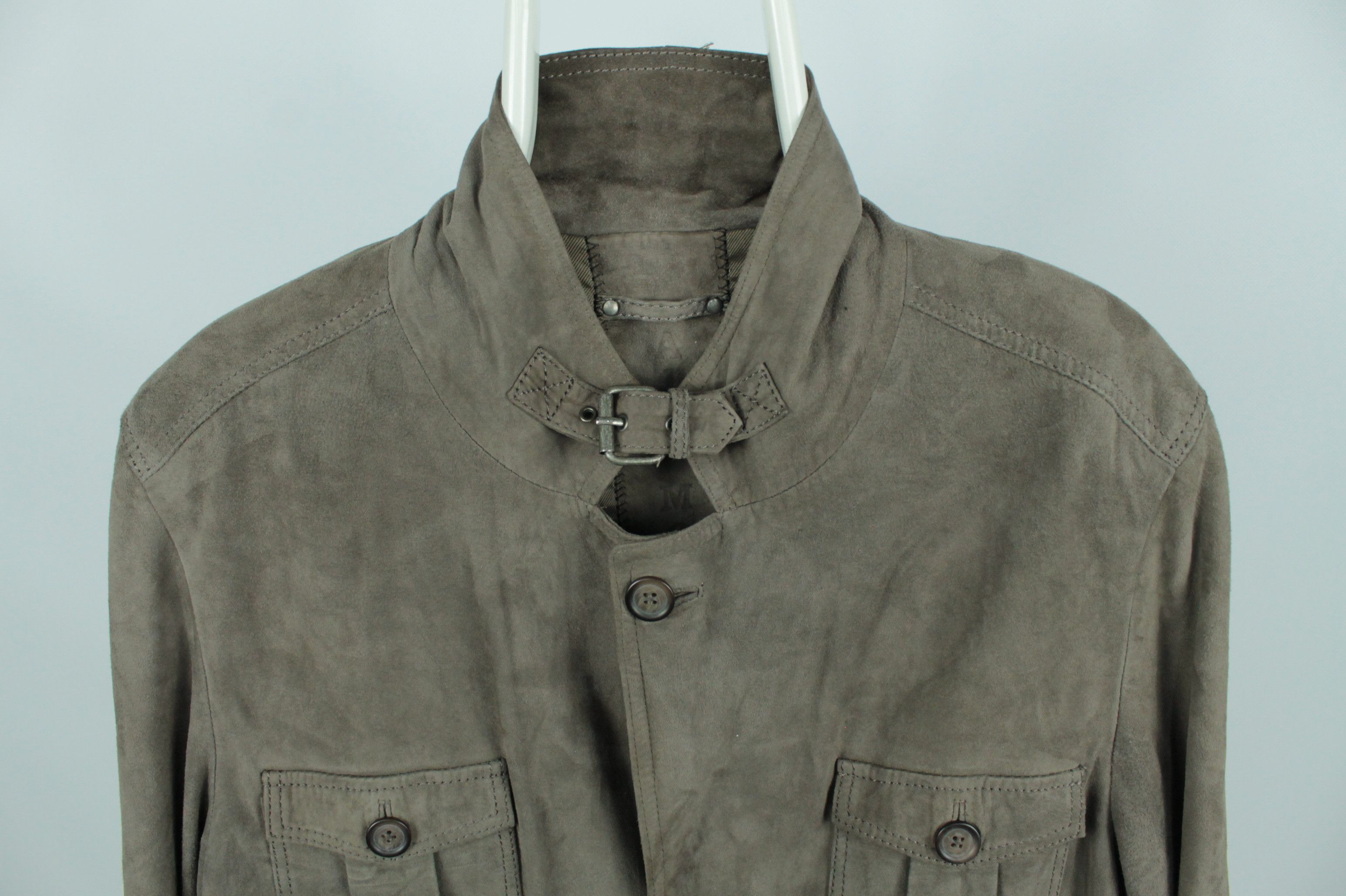 ALBA AlbaModa Gray Suede Leather Jacket Size US L / EU 52-54 / 3 - 2 Thumbnail