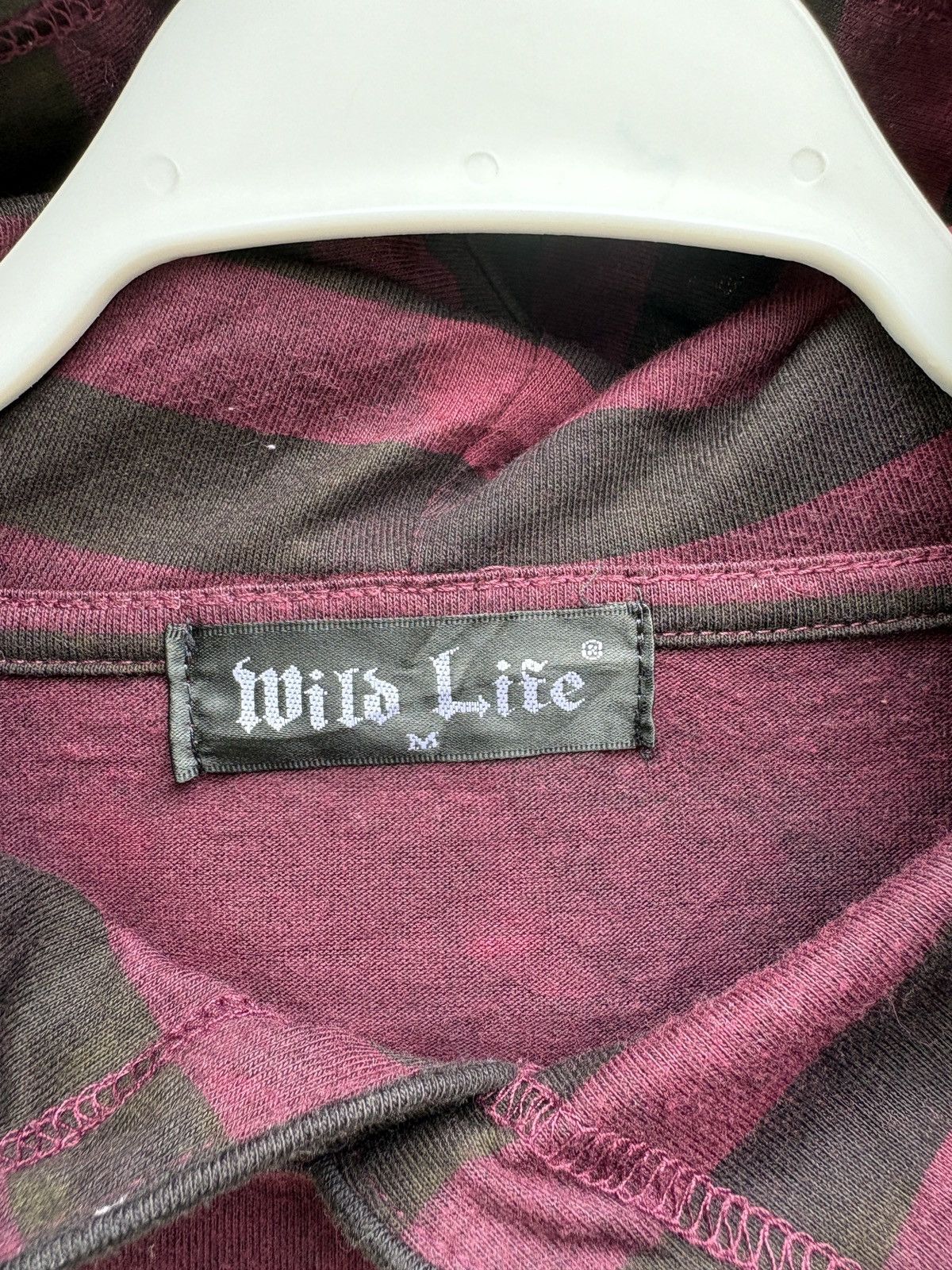 Japanese Brand Wild Life Y2K Punk strip hoodie tee Size M / US 6-8 / IT 42-44 - 3 Thumbnail