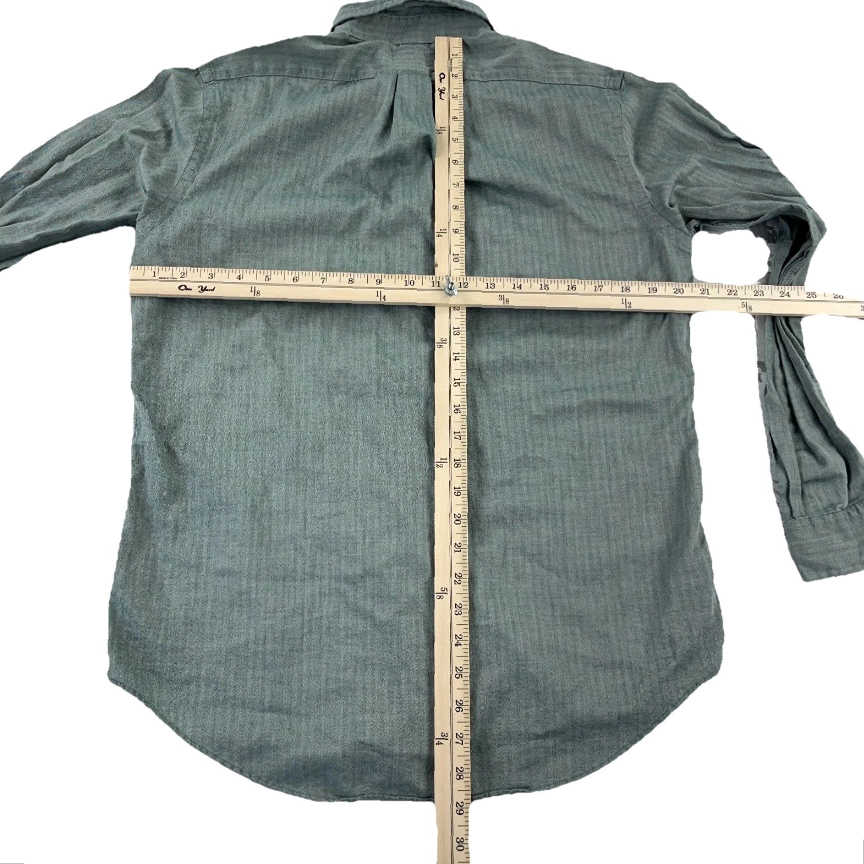 Ralph Lauren Ralph Lauren Shirt Men Medium Green Button Up Regular Fit Dress Soft Blue Pony Mens Size 40R - 6 Thumbnail