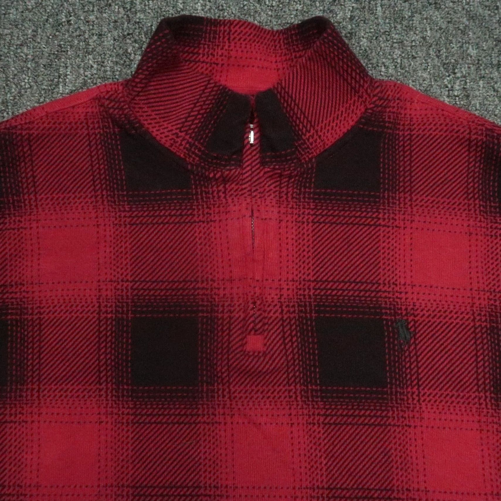 Polo Ralph Lauren Polo Ralph Lauren Pullover Sweater XL Red Buffalo Plaid 1/4 Zip Long Sleeve Mens Size US XL / EU 56 / 4 - 2 Thumbnail