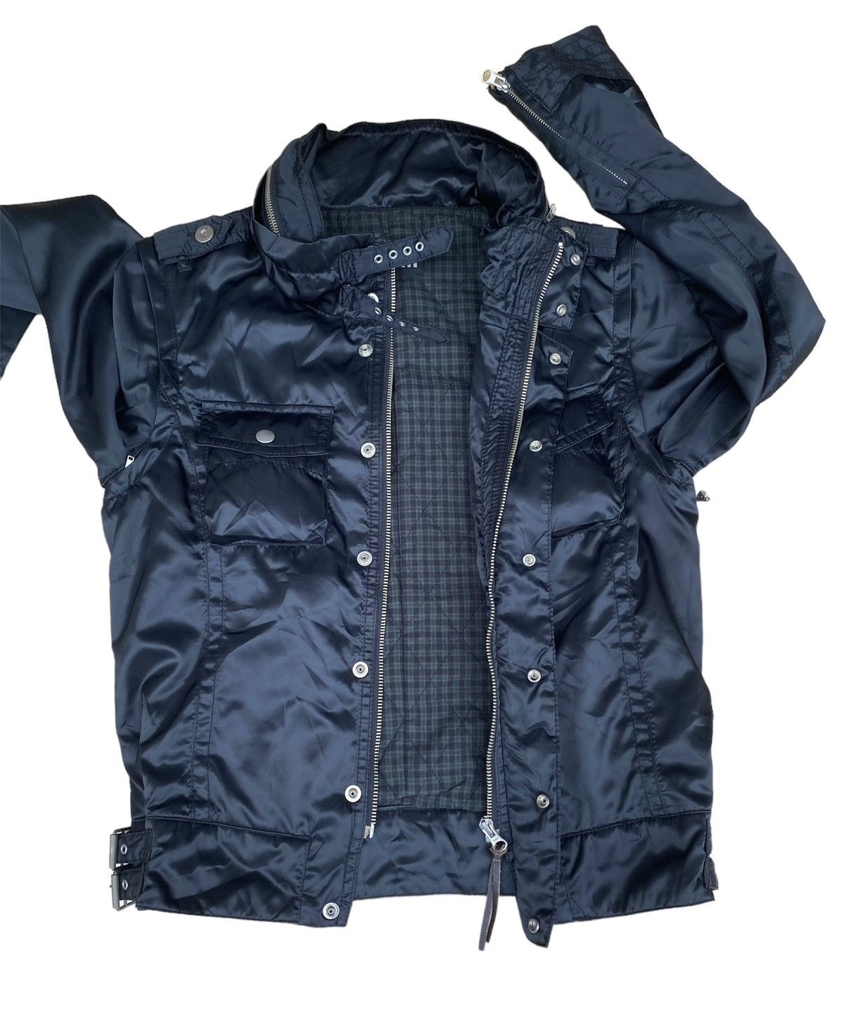 PPFM PPFM Black Sateen Parachute Rider Jacket Size US M / EU 48-50 / 2 - 9 Thumbnail