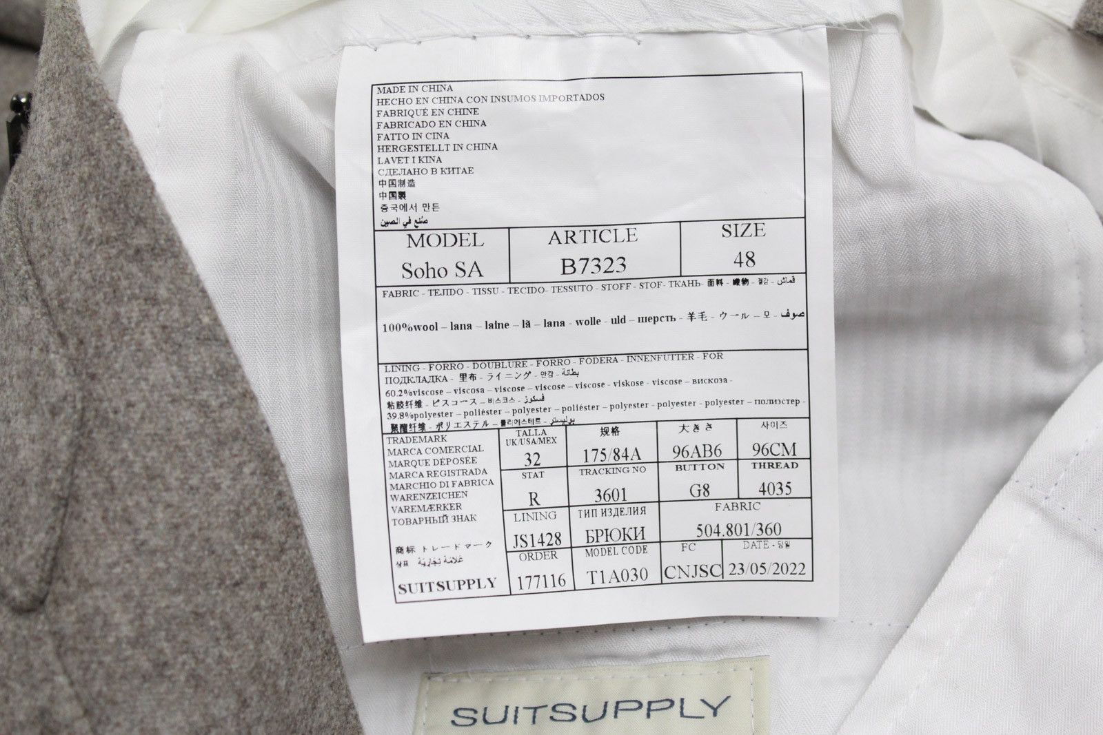 Suitsupply SUITSUPPLY Havana Jetted / Soho SA Suit Men's UK 36 / UK 32 Size 36R - 10 Thumbnail