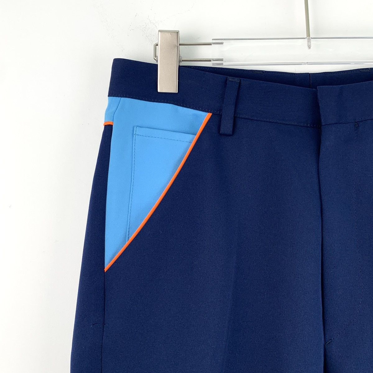 Prada Prada Dark Blue Spliced Casual Suit Pants K26WX Size 26" / US 2 / IT 38 - 3 Thumbnail