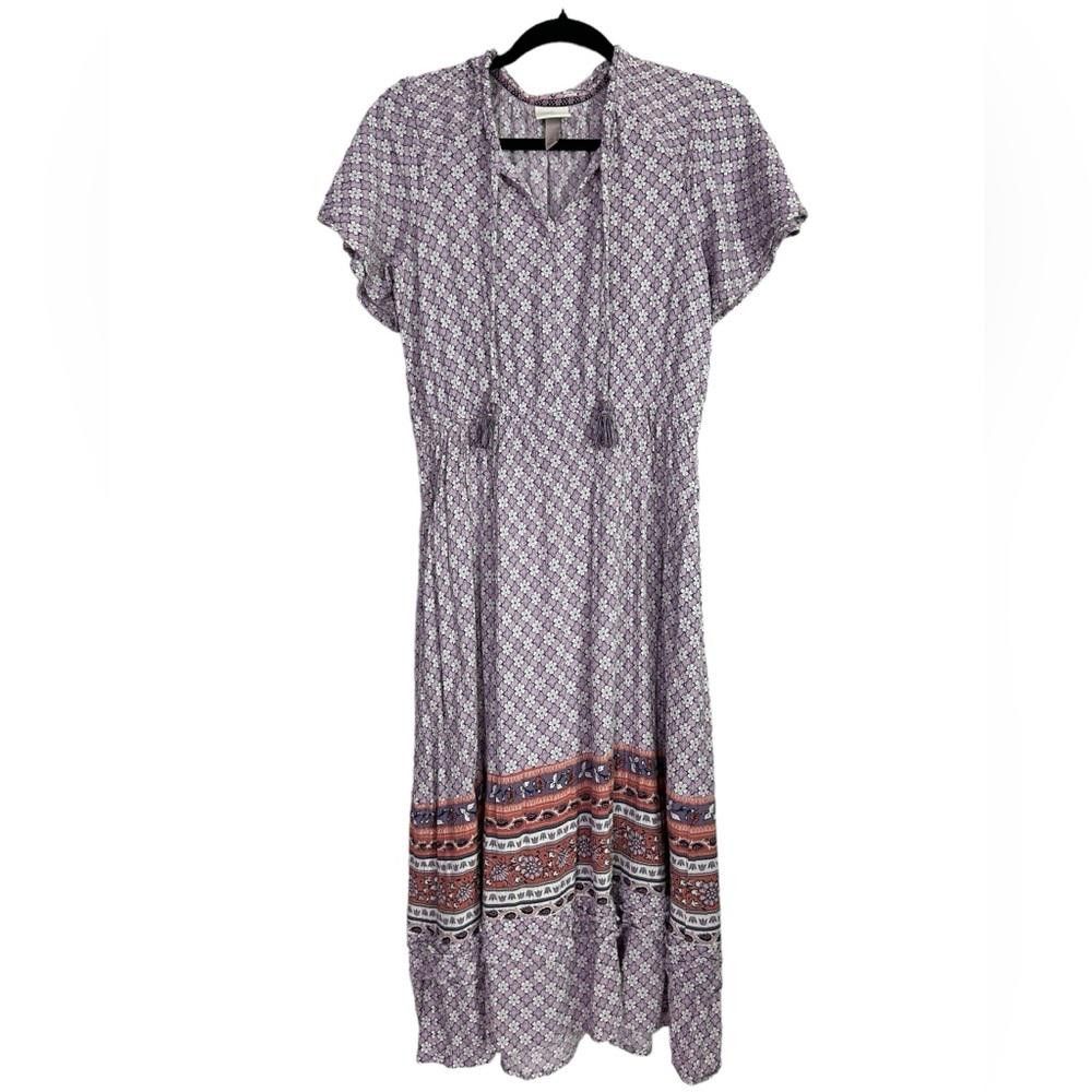 Designer Knox Rose l Floral Boho Lilac Midi Dress Medium Size M / US 6-8 / IT 42-44 - 1 Thumbnail