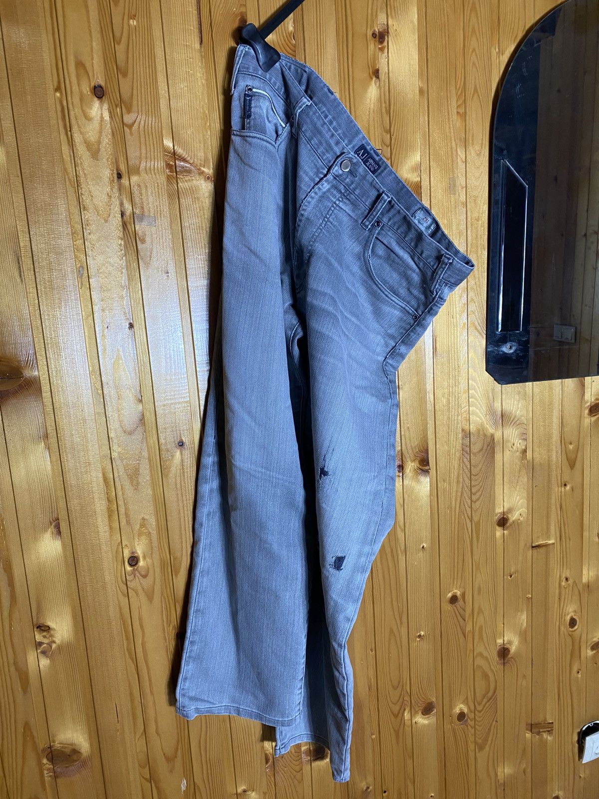 Emporio Armani Armani jeans distressed metal logo on back Y2K vintage 90s Size US 38 / EU 54 - 2 Thumbnail