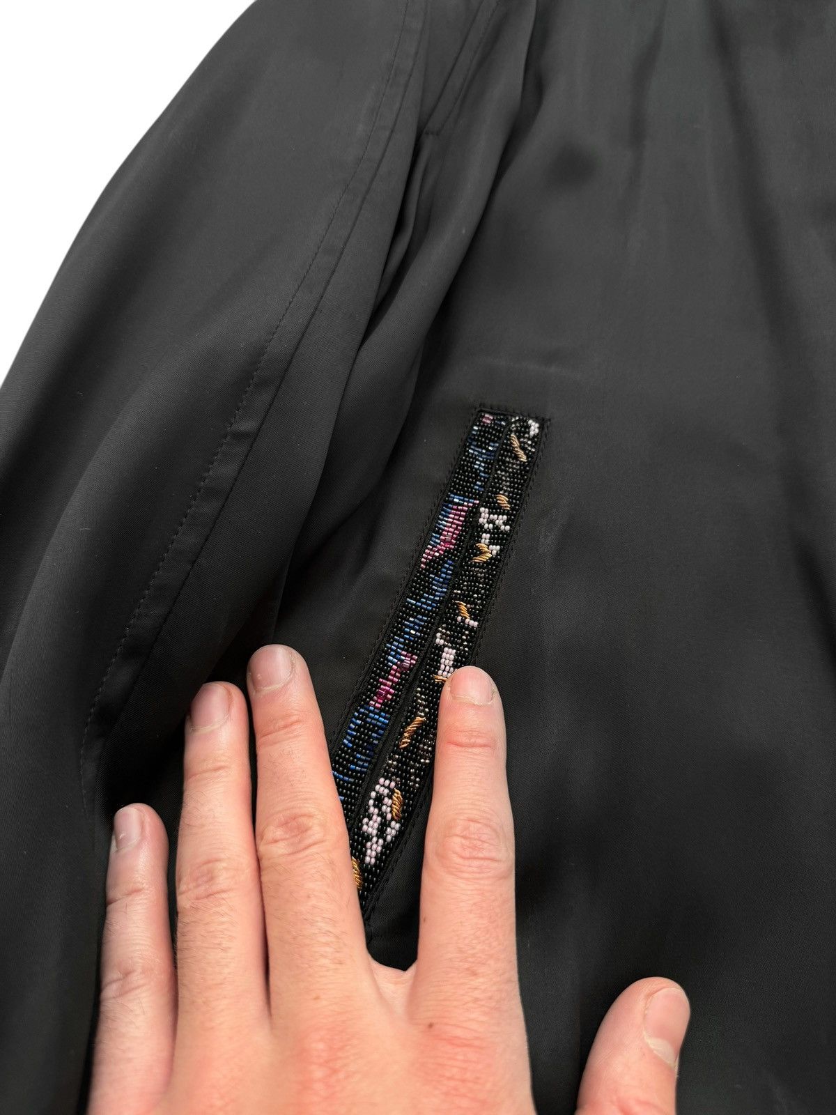 Saint Laurent Paris 2018 Beaded Satin Teddy Souvenir Bomber Jacket Size US M / EU 48-50 / 2 - 4 Thumbnail