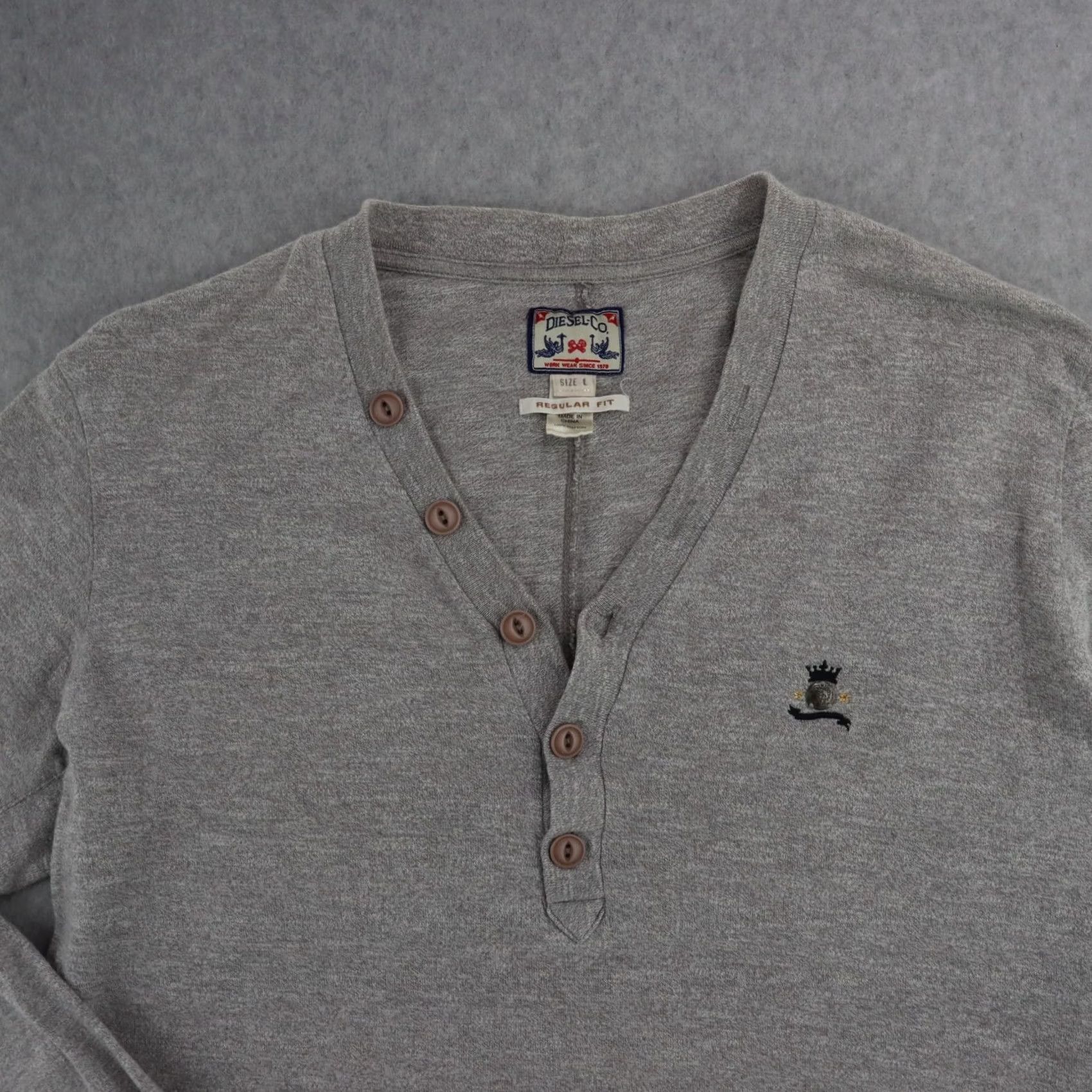 Diesel DIESEL Mens Size Large Gray Front Button Cardigan Sweater Long Sleeve Size US L / EU 52-54 / 3 - 6 Thumbnail