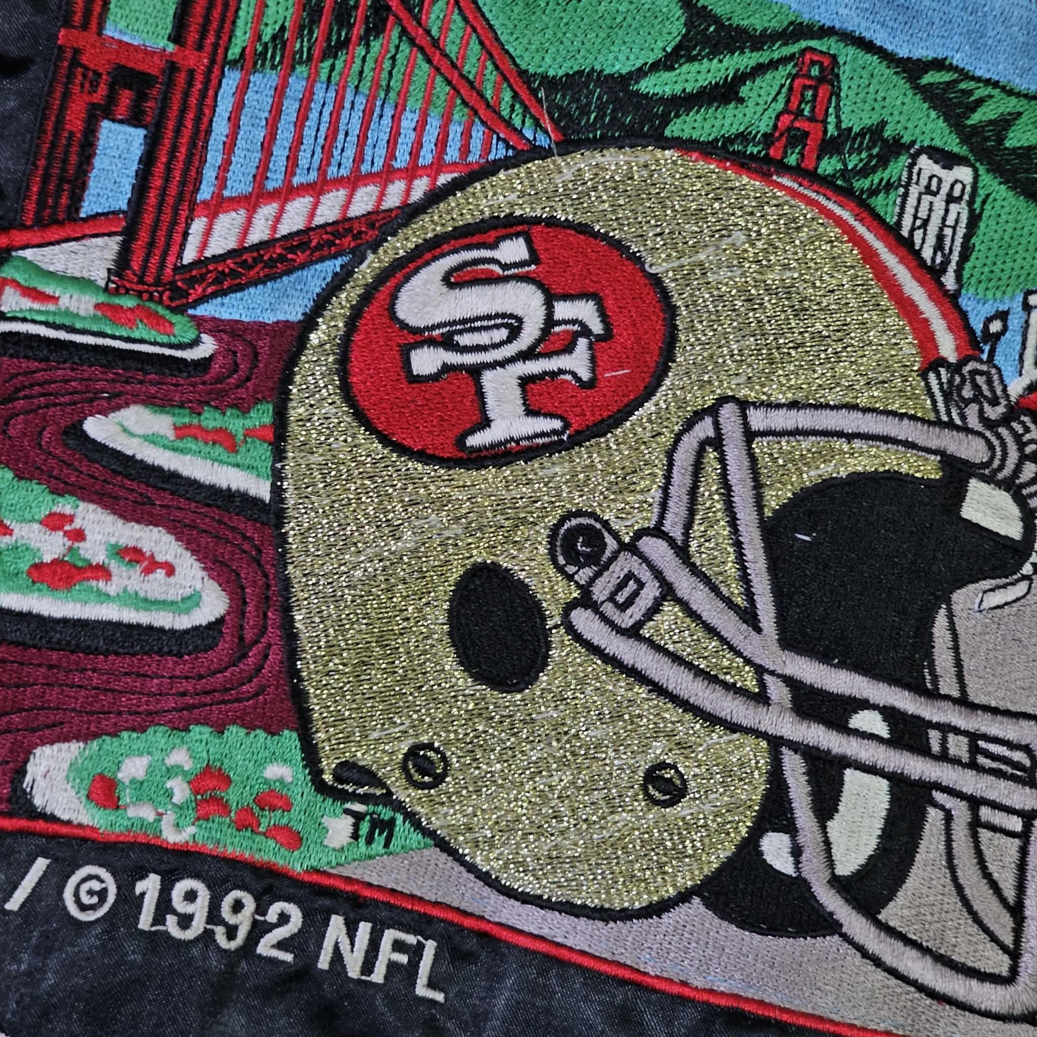 NFL San Francisco 49ers Vintage 90s Legends Satin Bomber Jacket Size US XXL / EU 58 / 5 - 10 Thumbnail