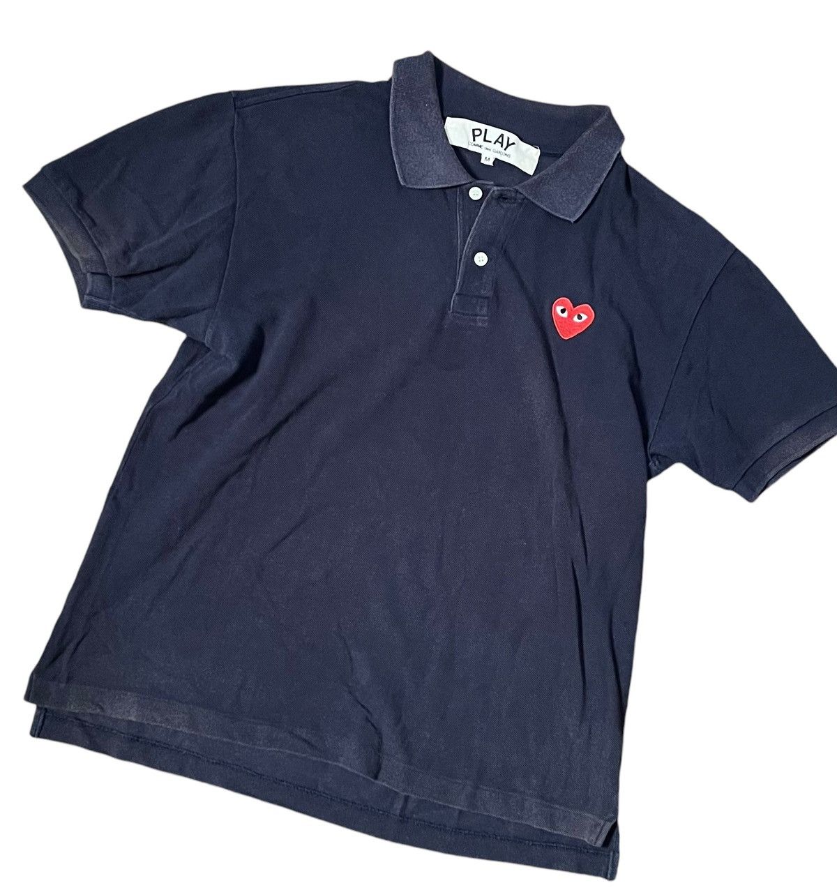 Comme des Garcons *FINAL DROP* Cdg play AD2010 navy polo shirt Size US M / EU 48-50 / 2 - 3 Thumbnail
