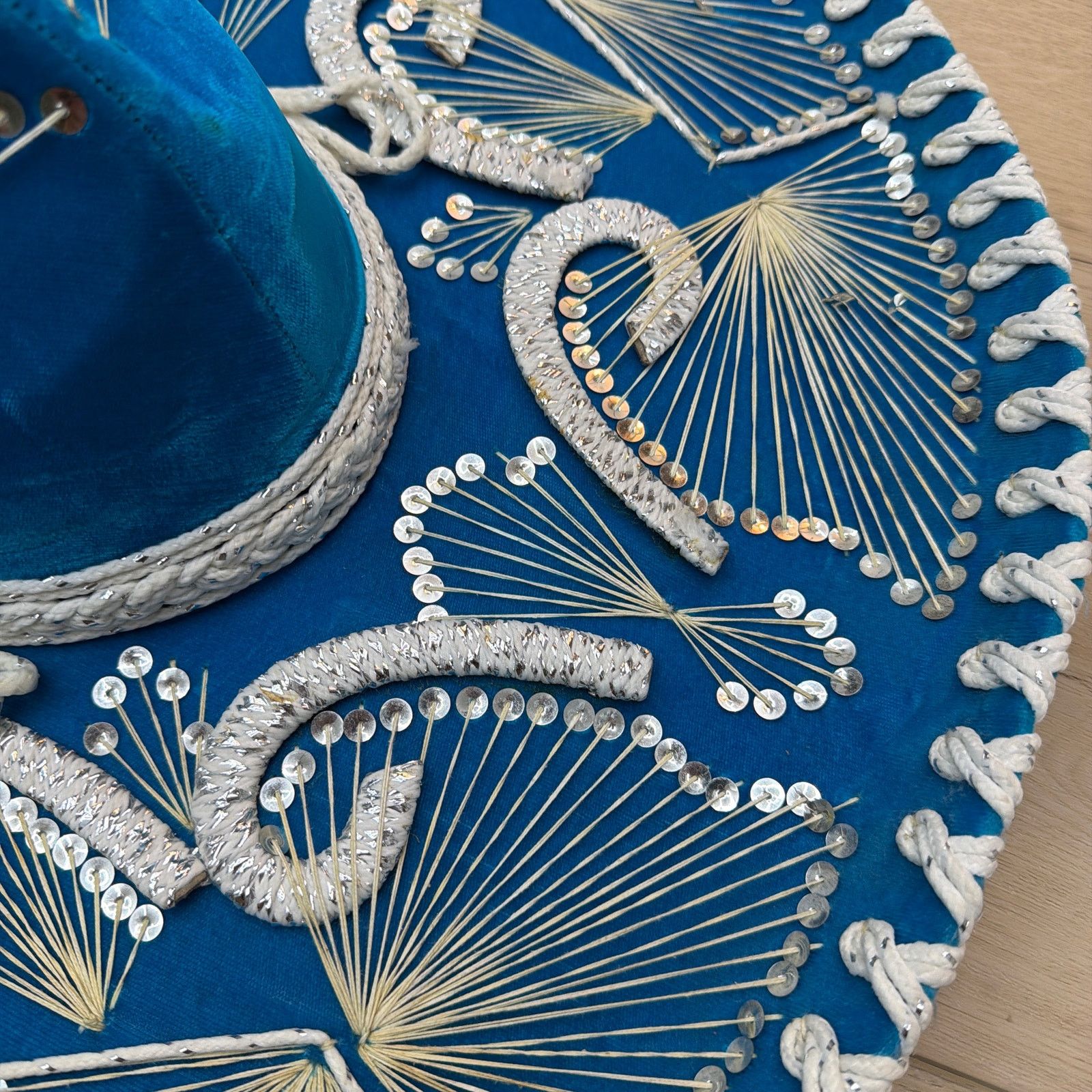Pigalle Pigalle XXXXX Blue Sequin Sombrero Hat 23 in Diameter Size US M / EU 48-50 / 2 - 4 Thumbnail