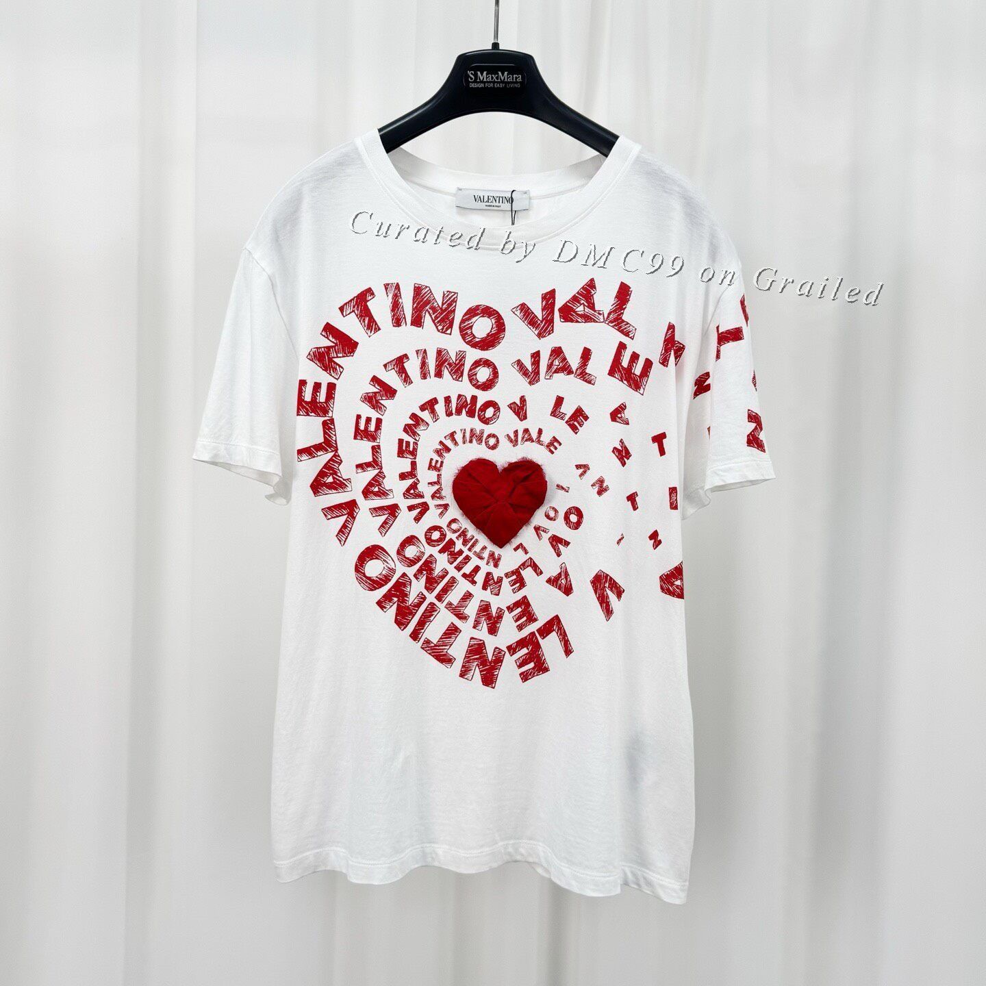 Valentino Valentino Folded Heart Print Letter Tee Size S / US 4 / IT 40 - 1 Thumbnail