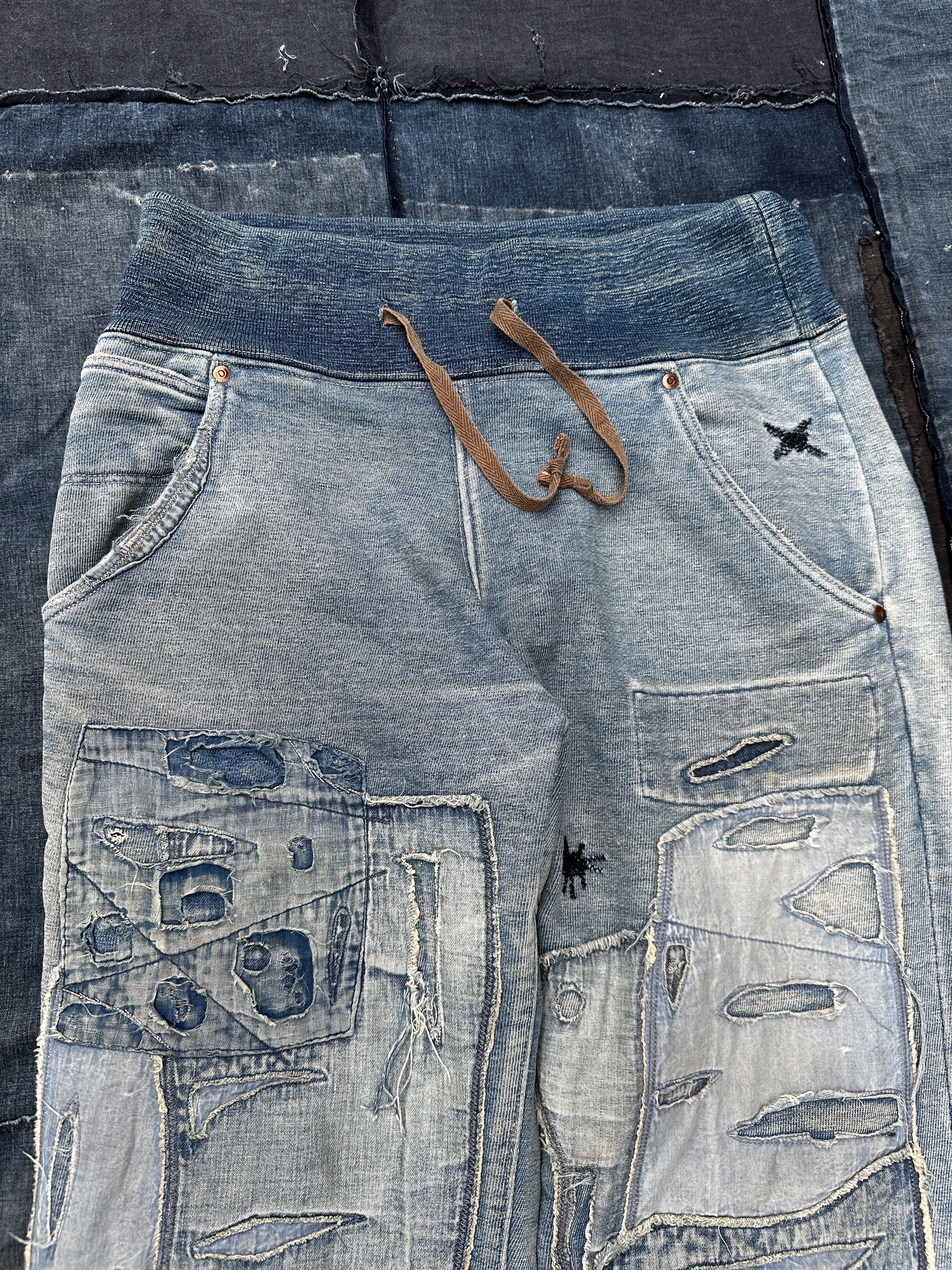 Kapital 2009 Buckleback denim Old man and the sea Boro Sweatpants Size US 36 / EU 52 - 6 Thumbnail