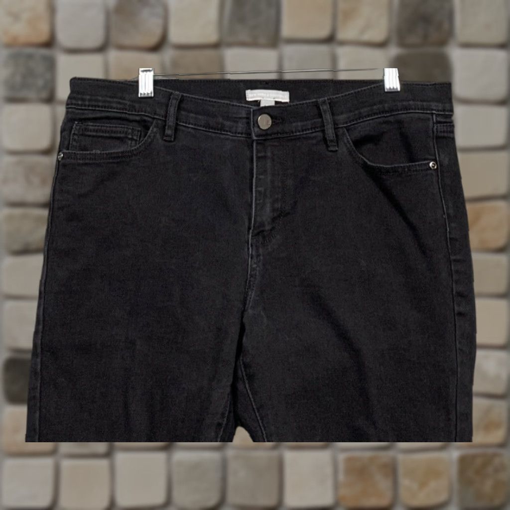 Vintage New York & Company Jeans Black 14 Distressed Straight Leg Womens Regular Benign Vintage: No Size 36" / US 14 / IT 50 - 1 Thumbnail