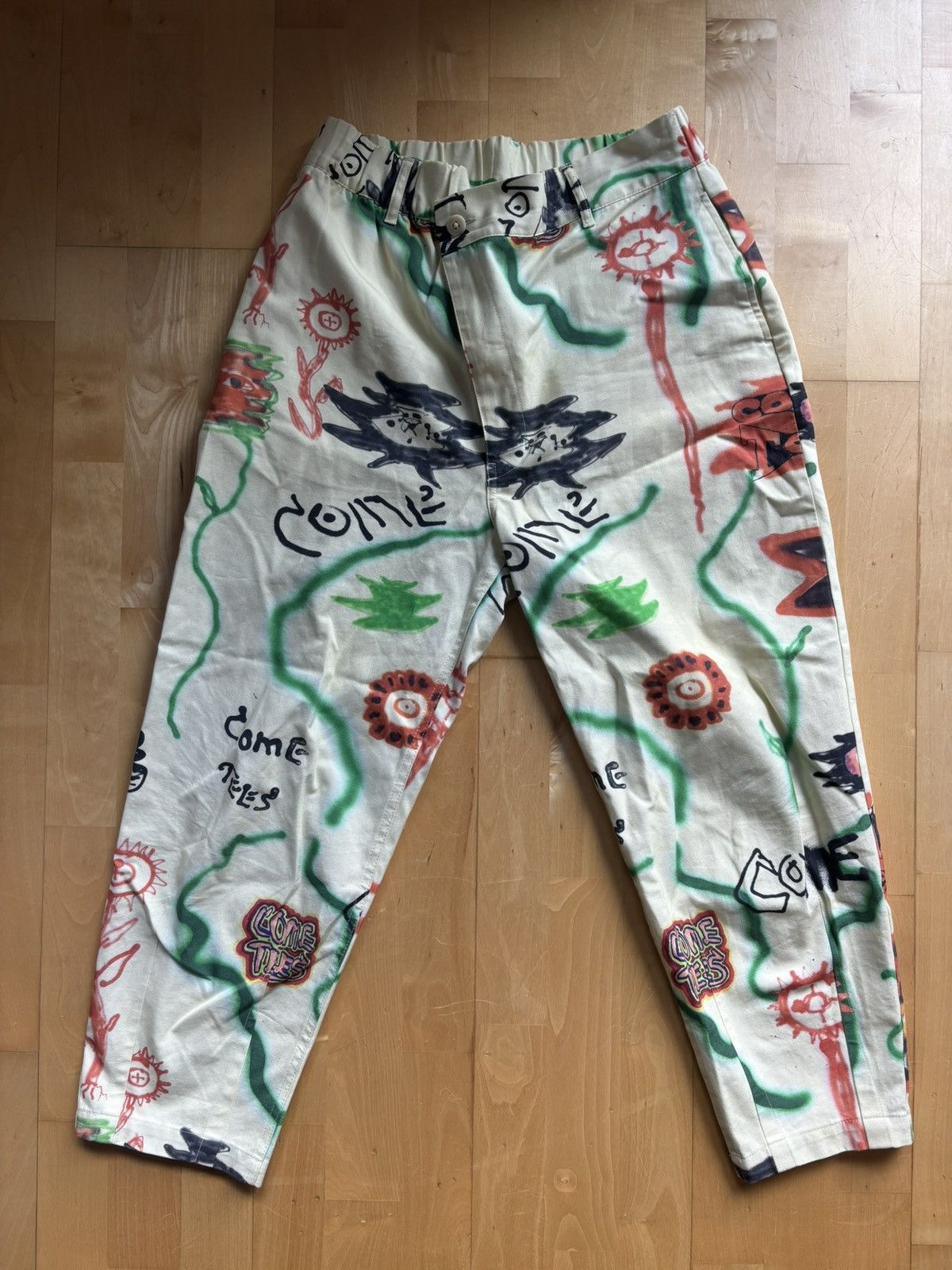 Come Tees Converse x Come Tees Floral Triangle Front Chino Pants Size US 32 / EU 48 - 1 Thumbnail