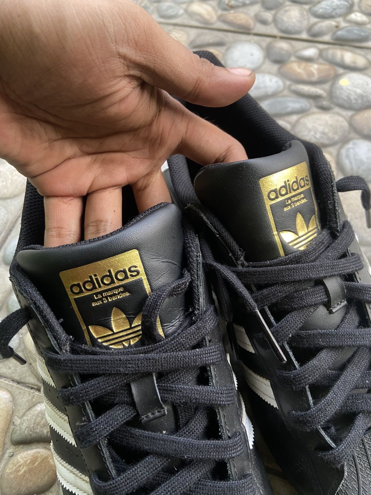 Adidas Adidas Superstar Sneakers Gold Black And White Size US 11.5 / EU 44-45 - 6 Thumbnail