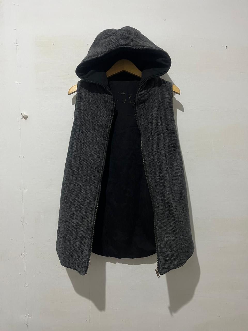 If Six Was Nine Lauren Herringbone Pattern Hooded Gilet Vest Grey Size US M / EU 48-50 / 2 - 2 Thumbnail